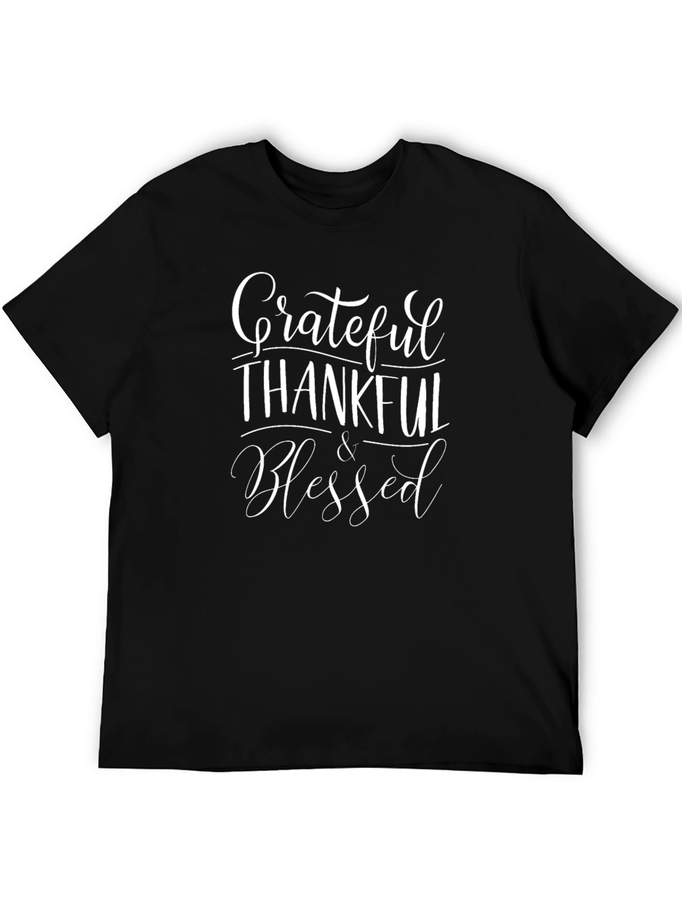 Grateful Thankful Blessed Black T-Shirt