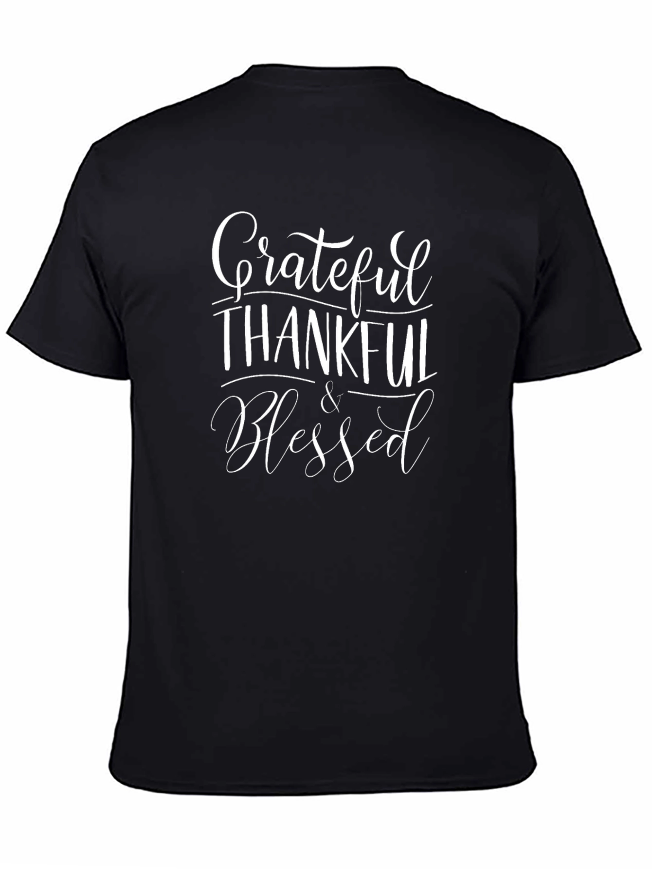 Grateful Thankful Blessed Black T-Shirt