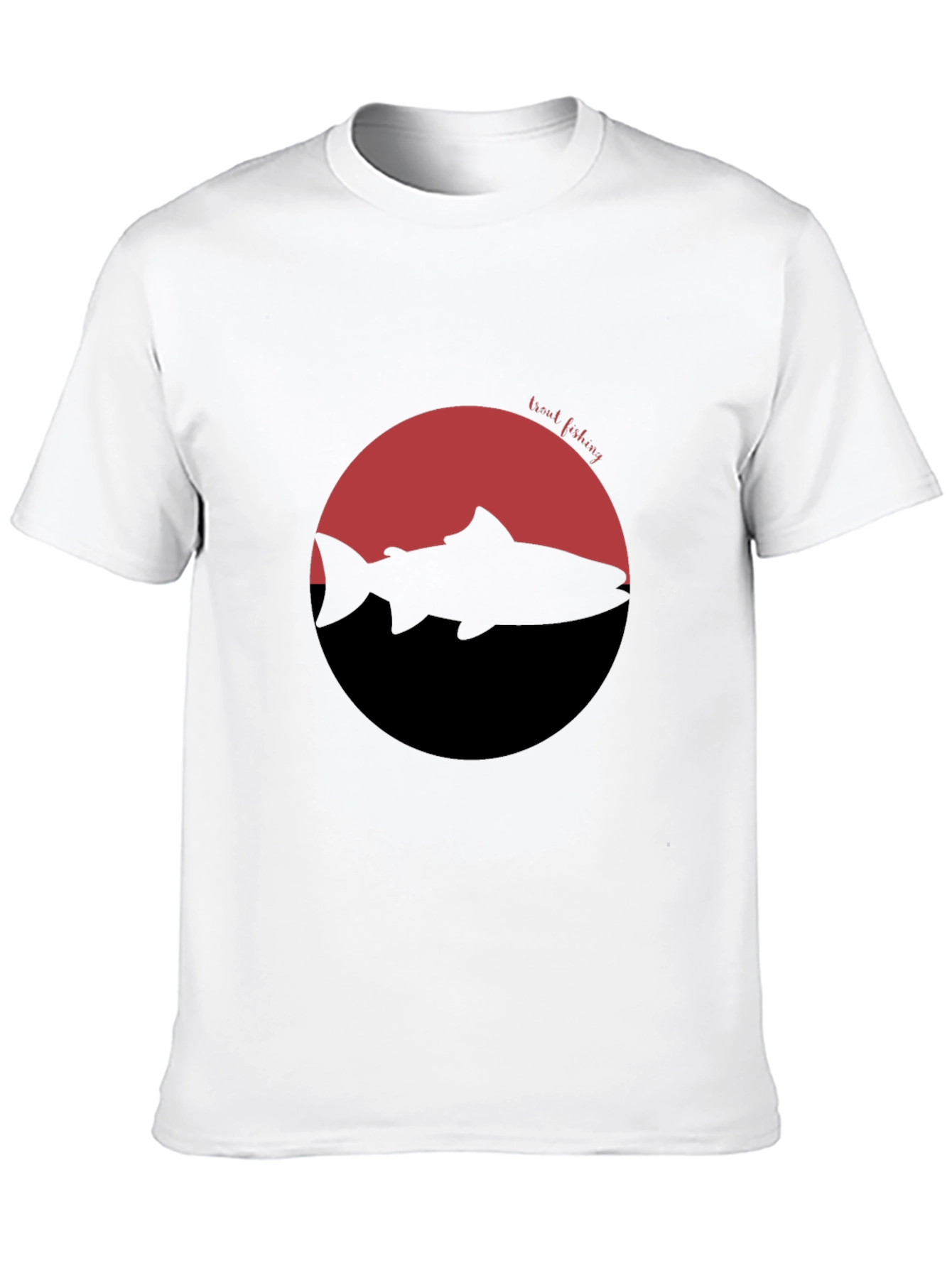 Trout Fishing Graphic T-Shirt - Black