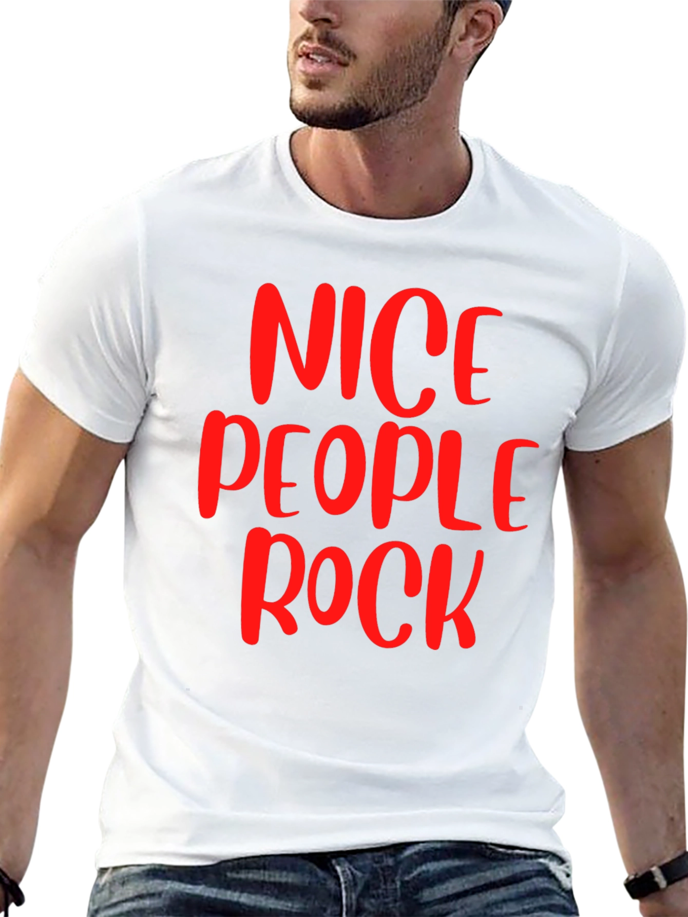 Nice People Rock Graphic T-Shirt - Black