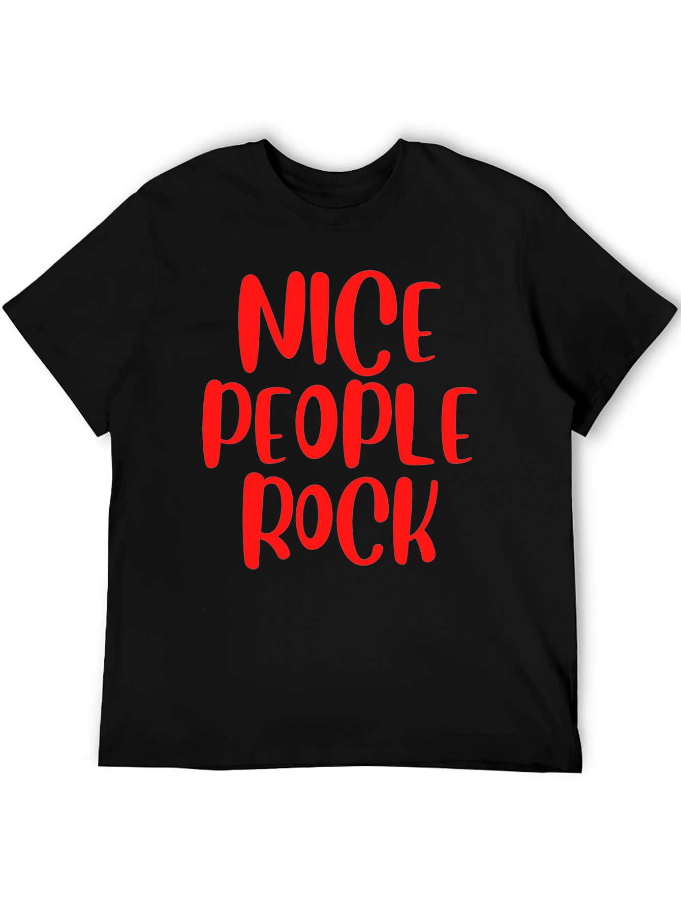 Nice People Rock Graphic T-Shirt - Black