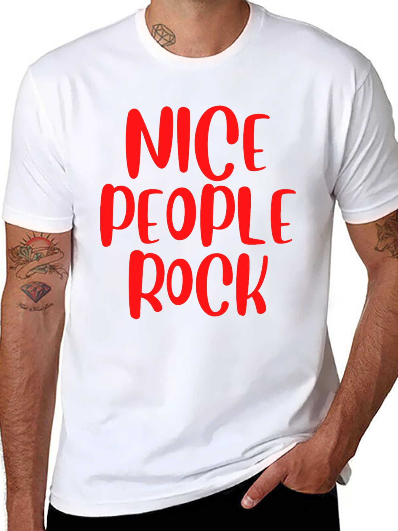 Nice People Rock Graphic T-Shirt - Black