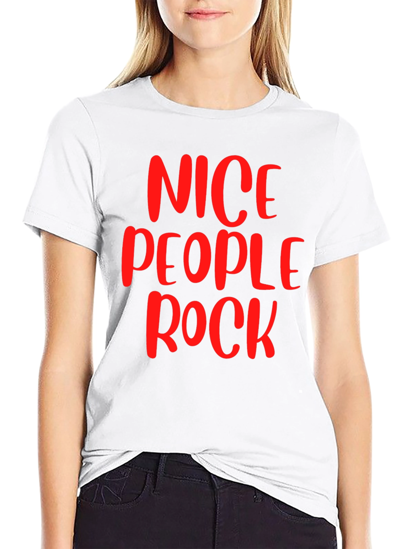 Nice People Rock Graphic T-Shirt - Black