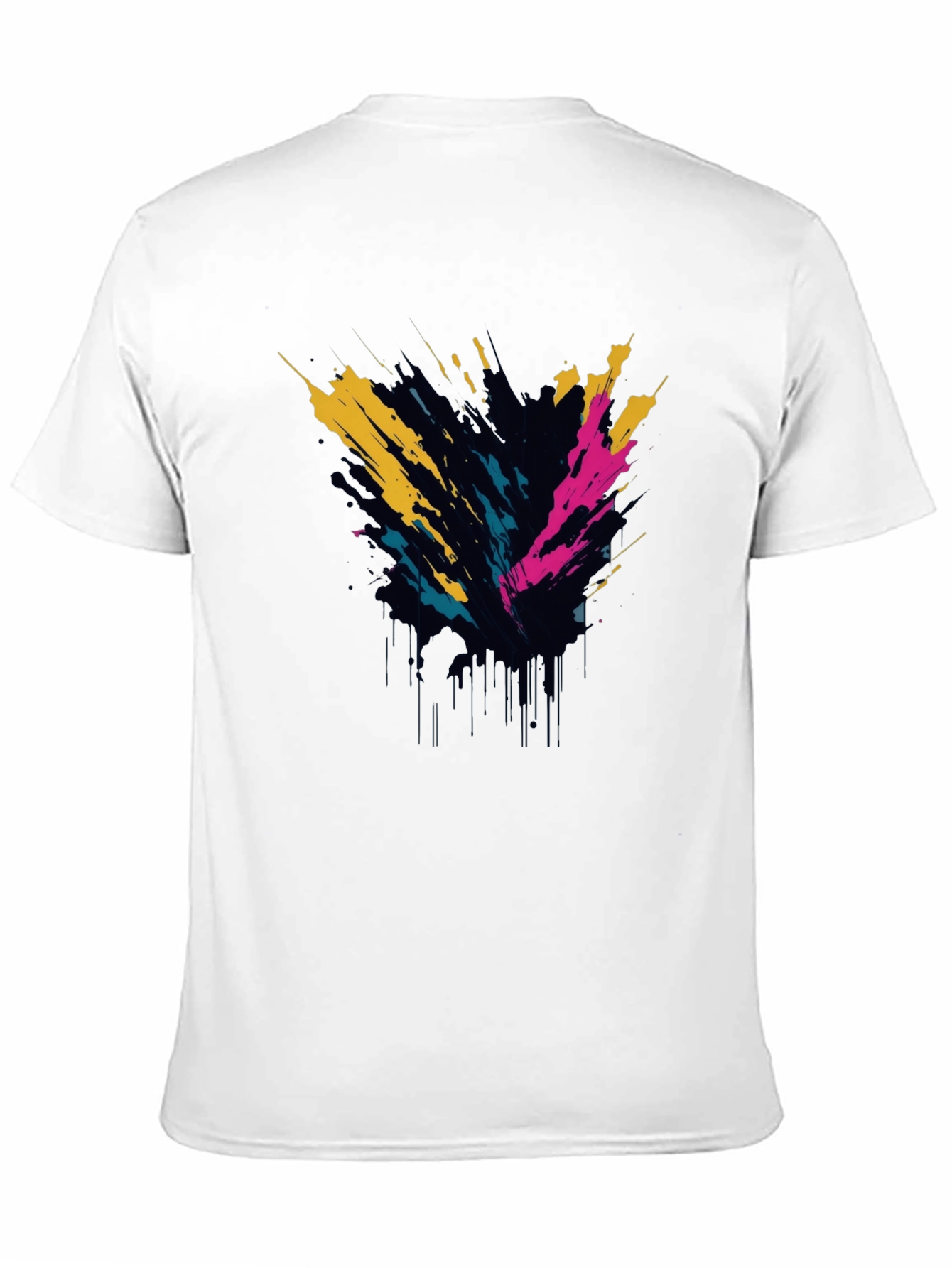 Abstract Splatter Graphic Tee - Mens Black T-Shirt