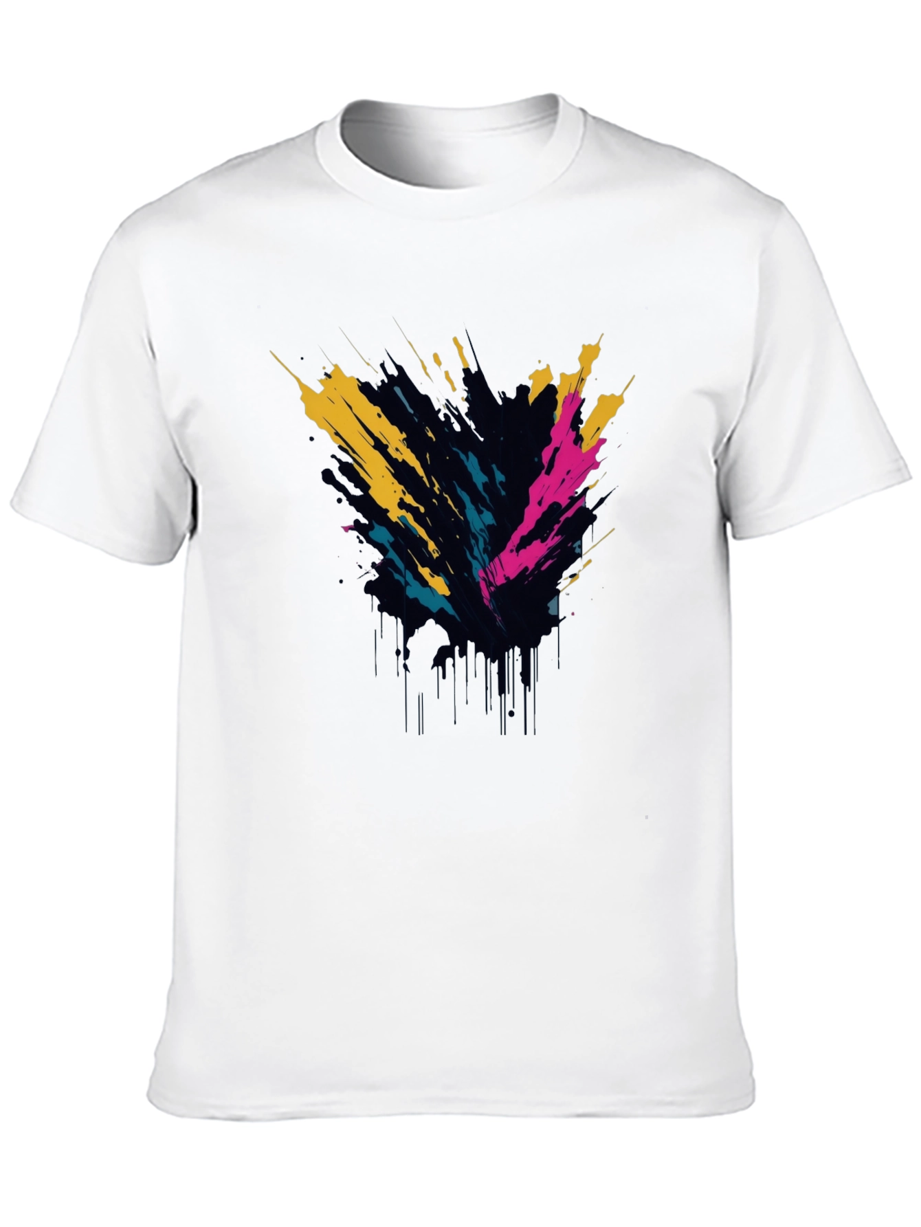 Abstract Splatter Graphic Tee - Mens Black T-Shirt