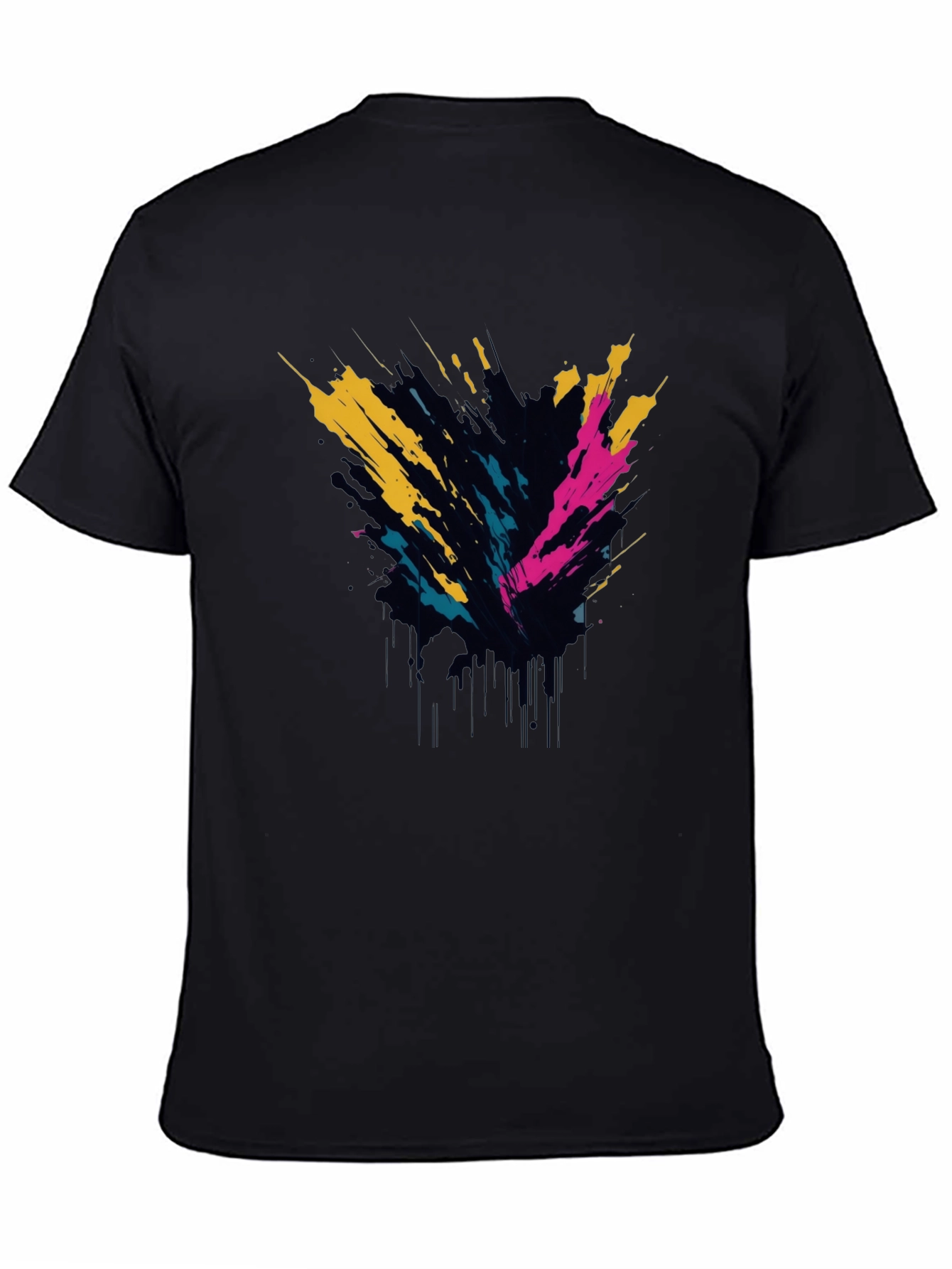 Abstract Splatter Graphic Tee - Mens Black T-Shirt