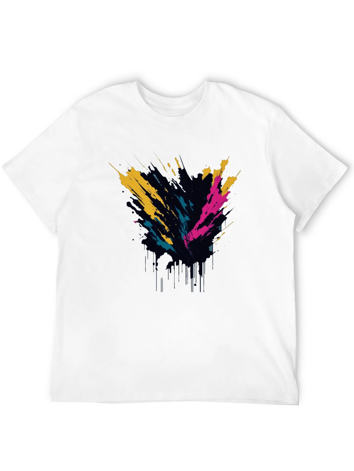 Abstract Splatter Graphic Tee - Mens Black T-Shirt