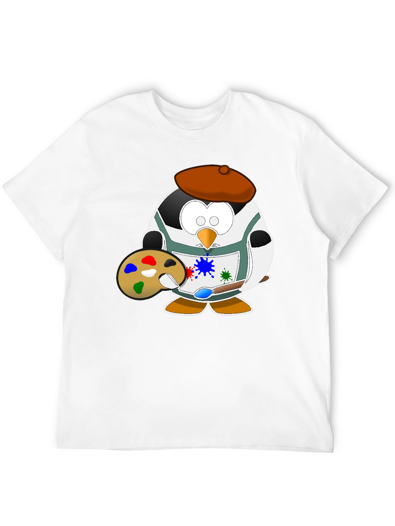 Penguin Artist Graphic Tee - Black Cotton T-Shirt