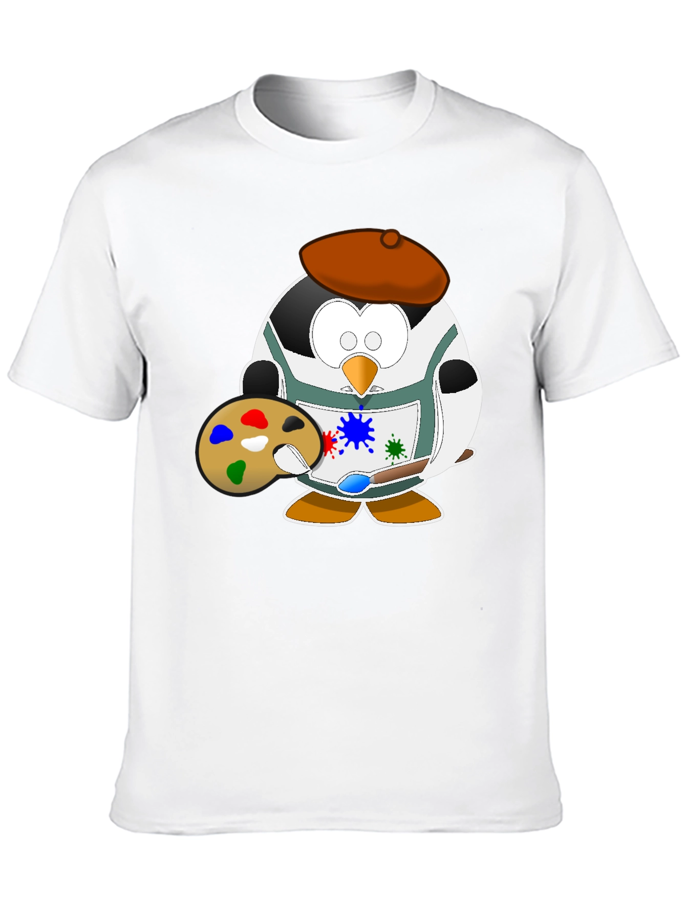 Penguin Artist Graphic Tee - Black Cotton T-Shirt