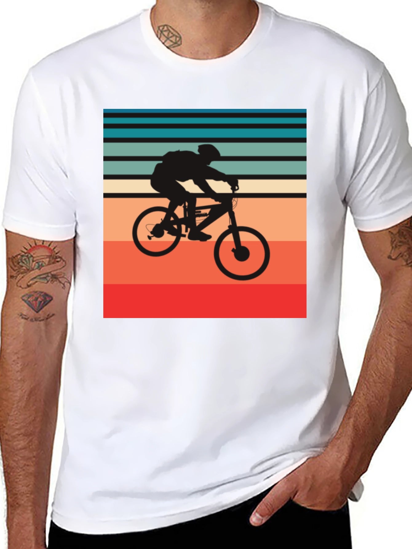 Retro Biker T-Shirt - Black Cotton Blend Tee