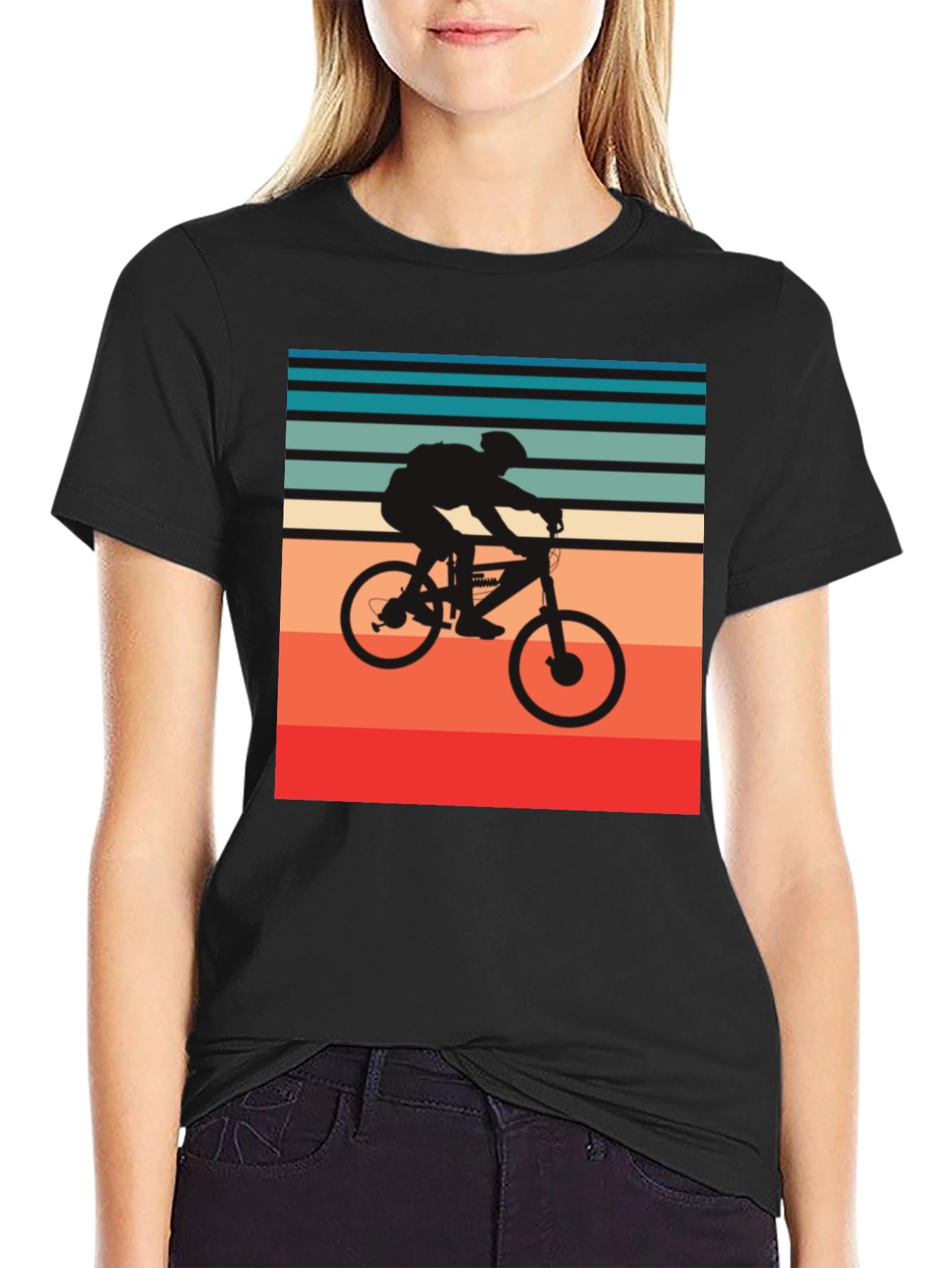 Retro Biker T-Shirt - Black Cotton Blend Tee