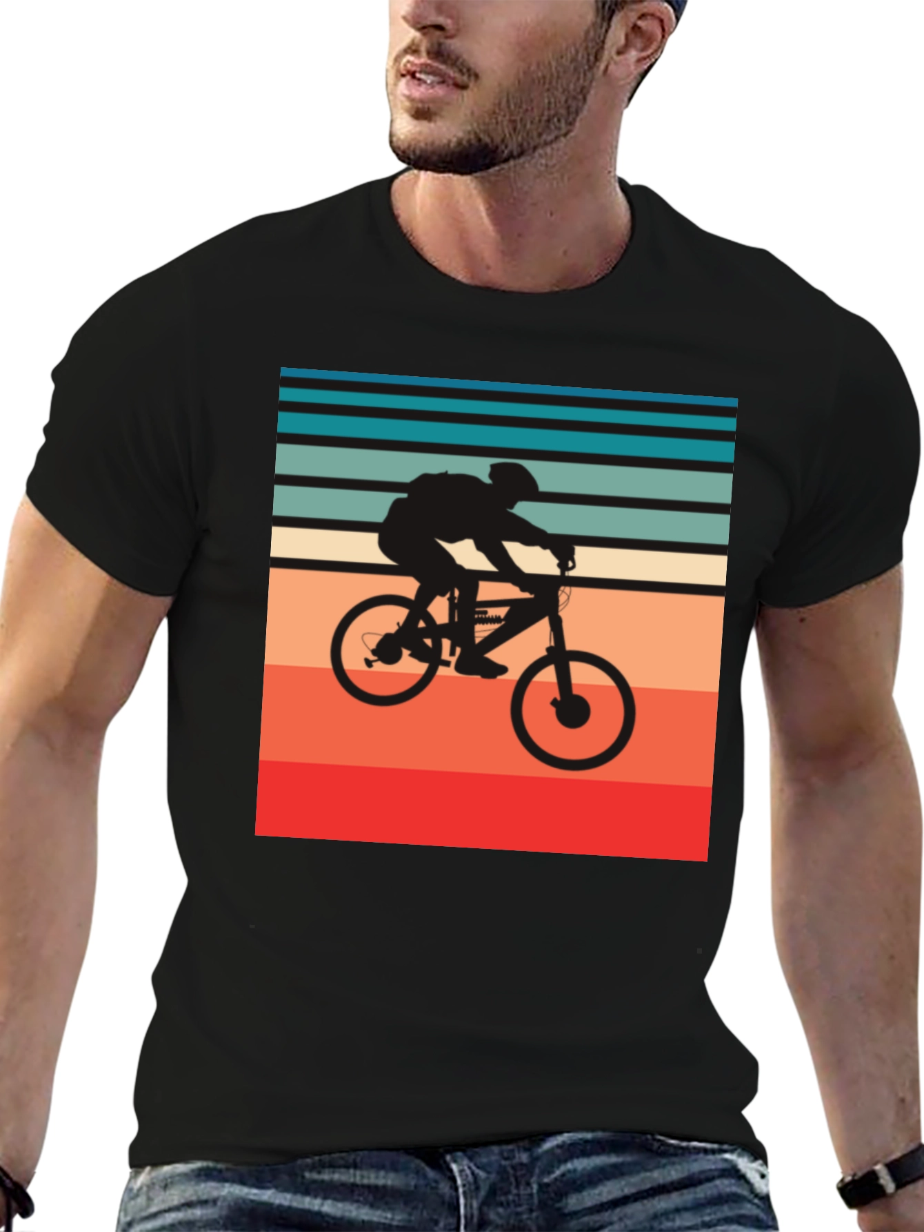 Retro Biker T-Shirt - Black Cotton Blend Tee