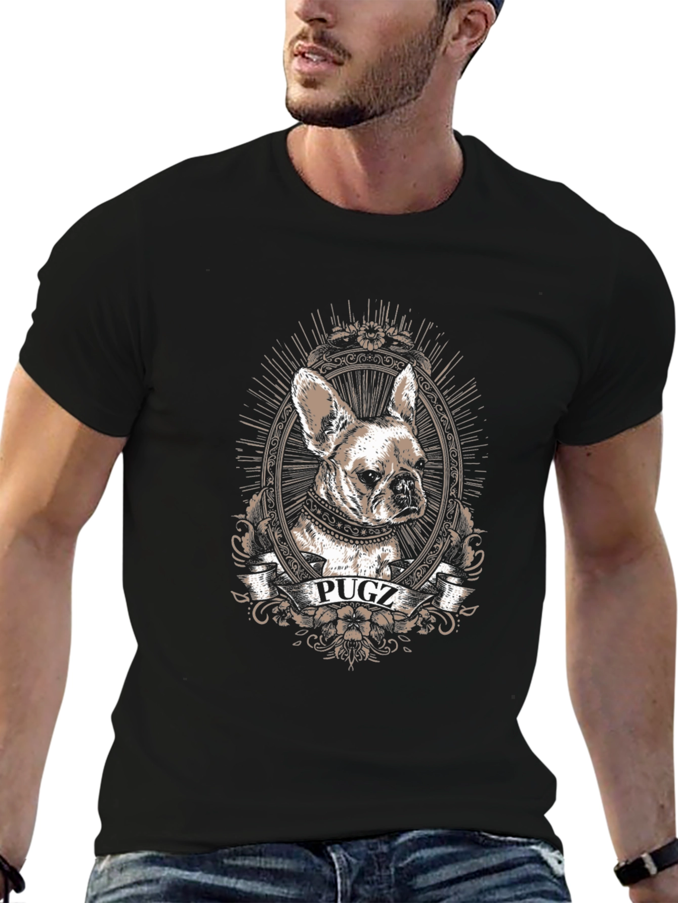 Pugz Dog Graphic T-Shirt - Unisex Crew Neck