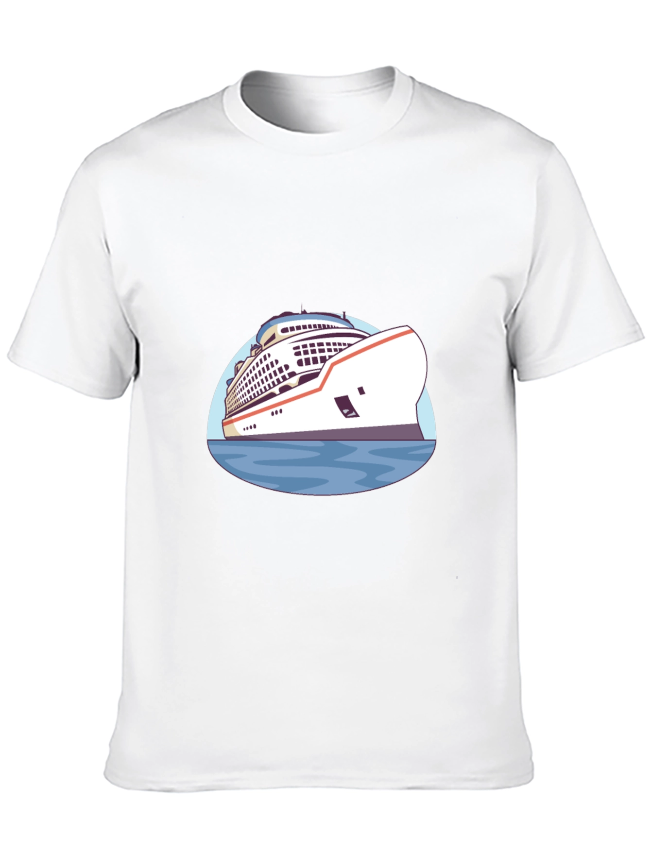 Cruise Ship Graphic T-Shirt - Black Cotton Tee