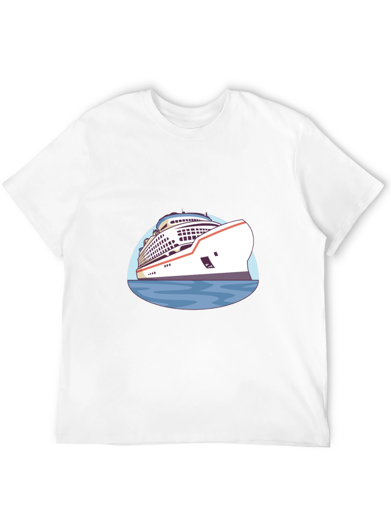 Cruise Ship Graphic T-Shirt - Black Cotton Tee