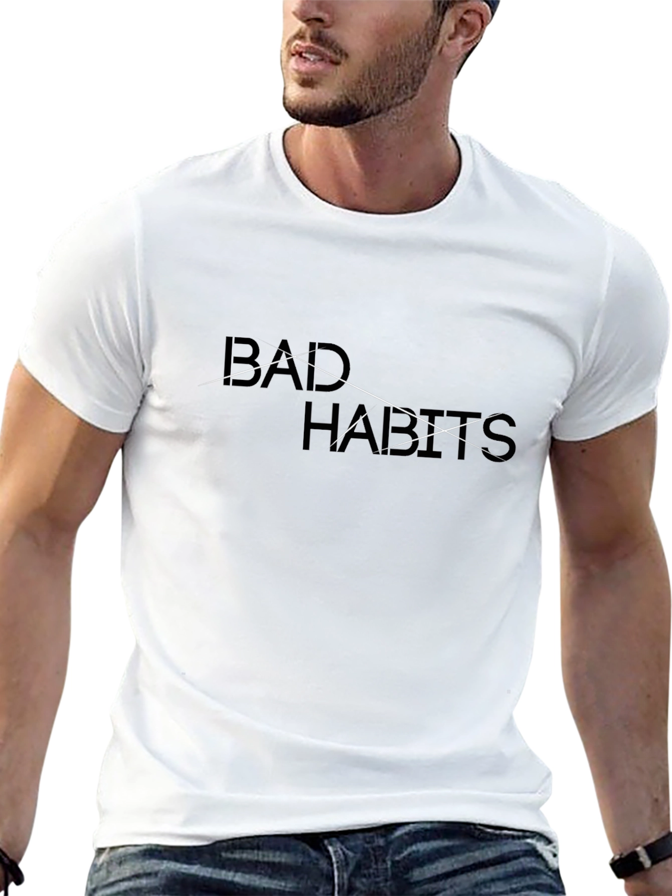 Bad Habits Black Graphic Tee Casual Style