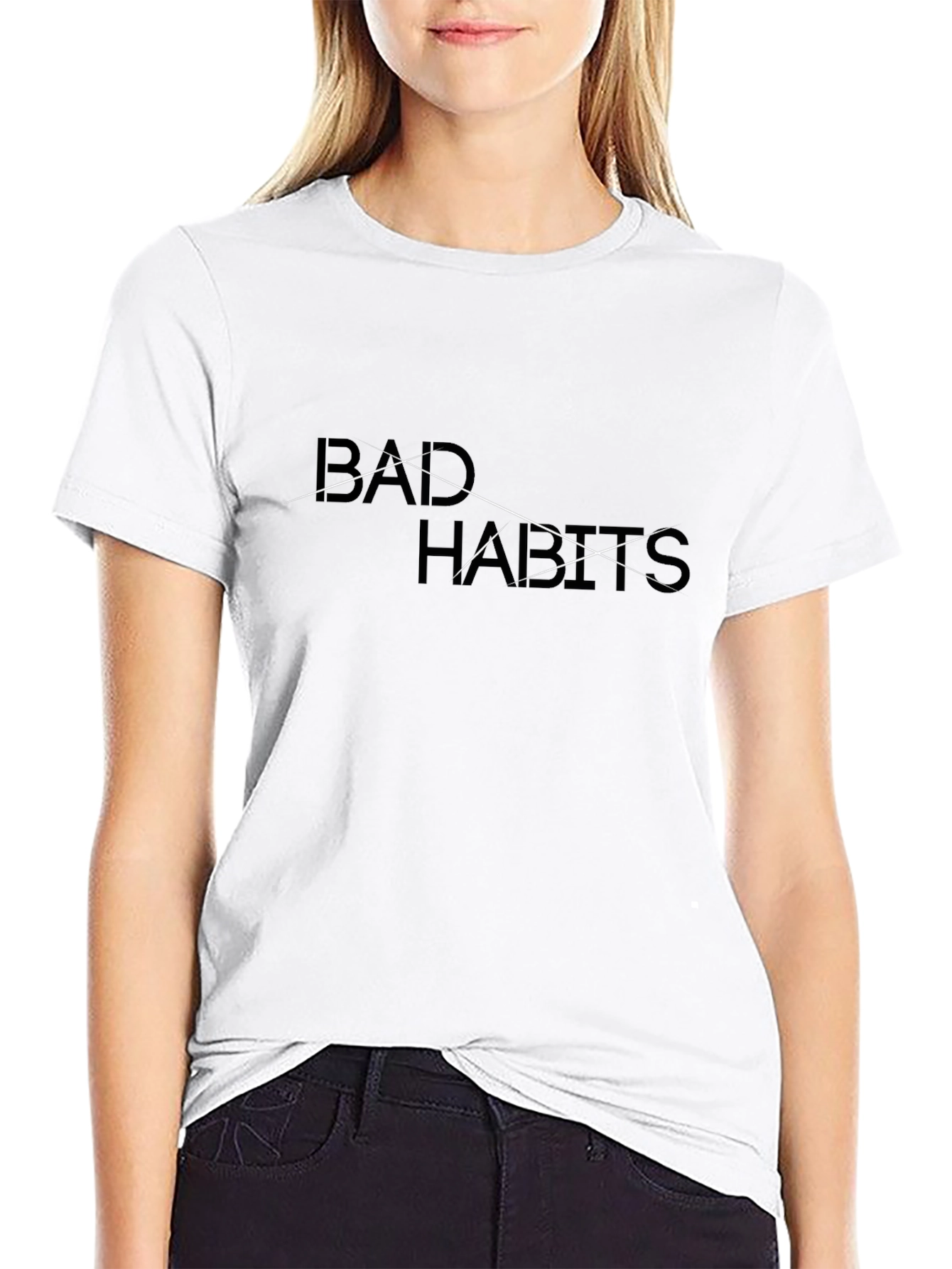 Bad Habits Black Graphic Tee Casual Style