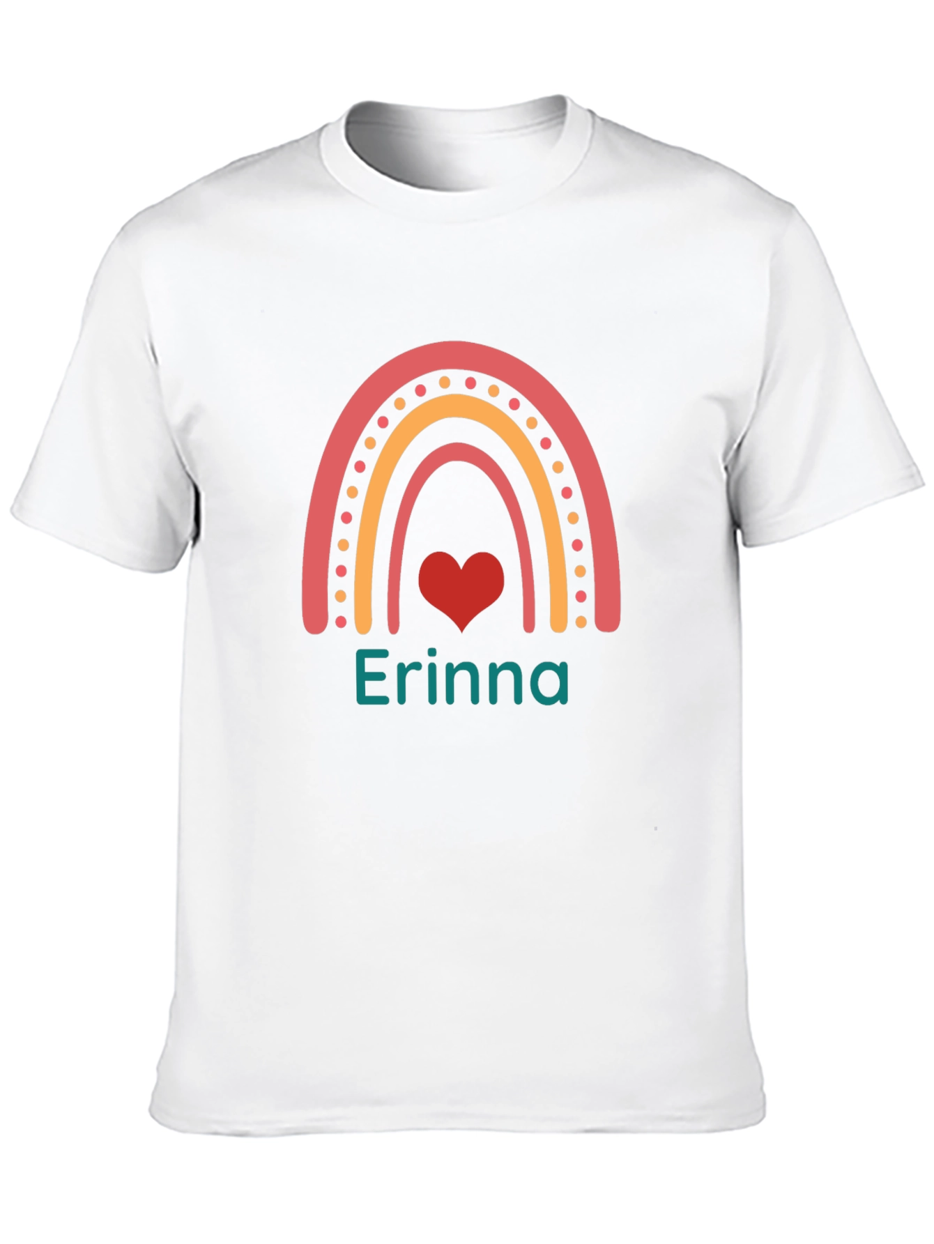 Erinna Rainbow Heart Custom T-Shirt