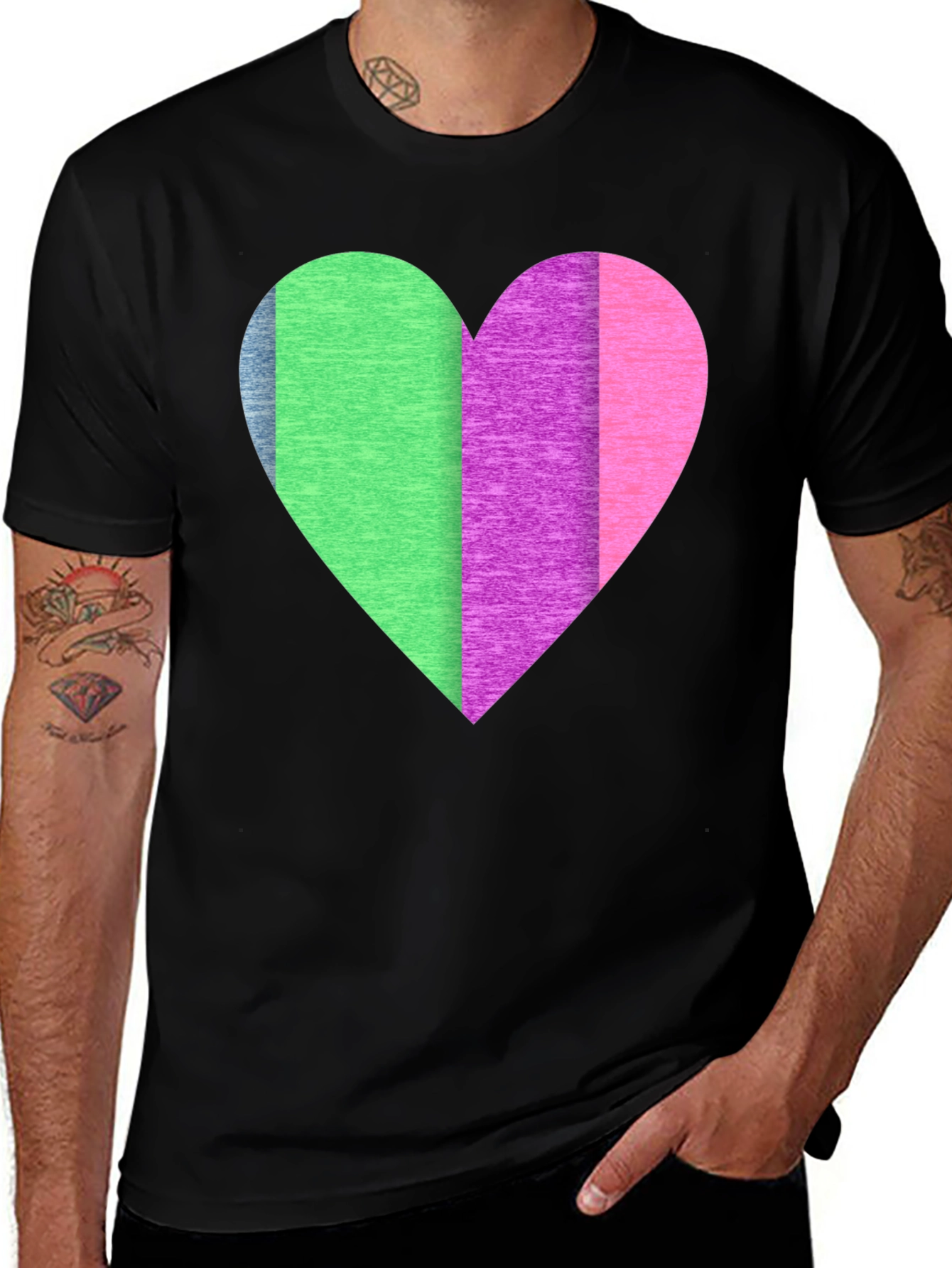 Colorful Heart Graphic T-Shirt