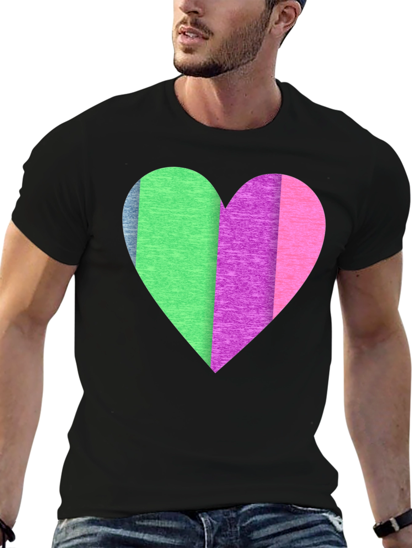 Colorful Heart Graphic T-Shirt