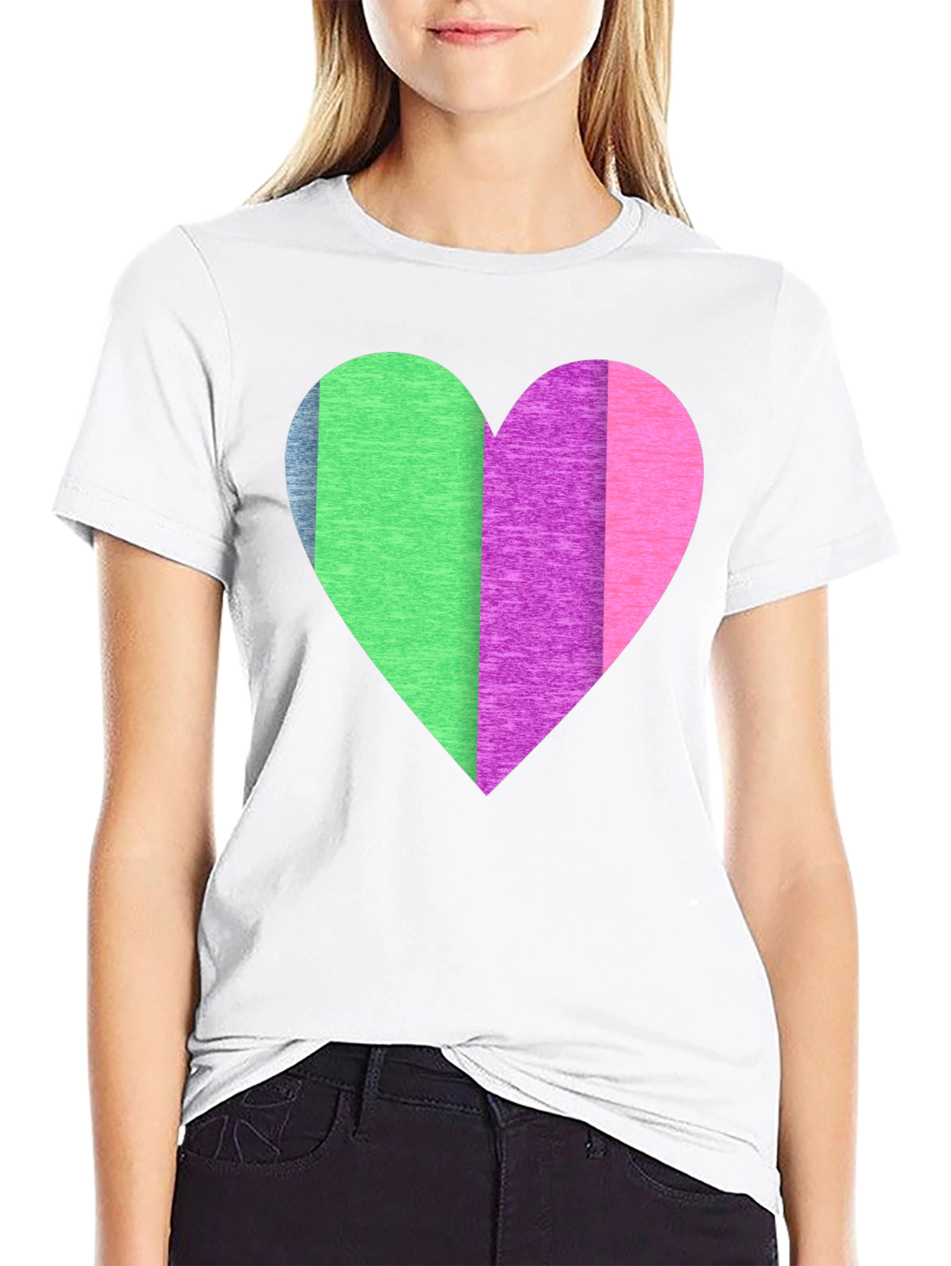 Colorful Heart Graphic T-Shirt