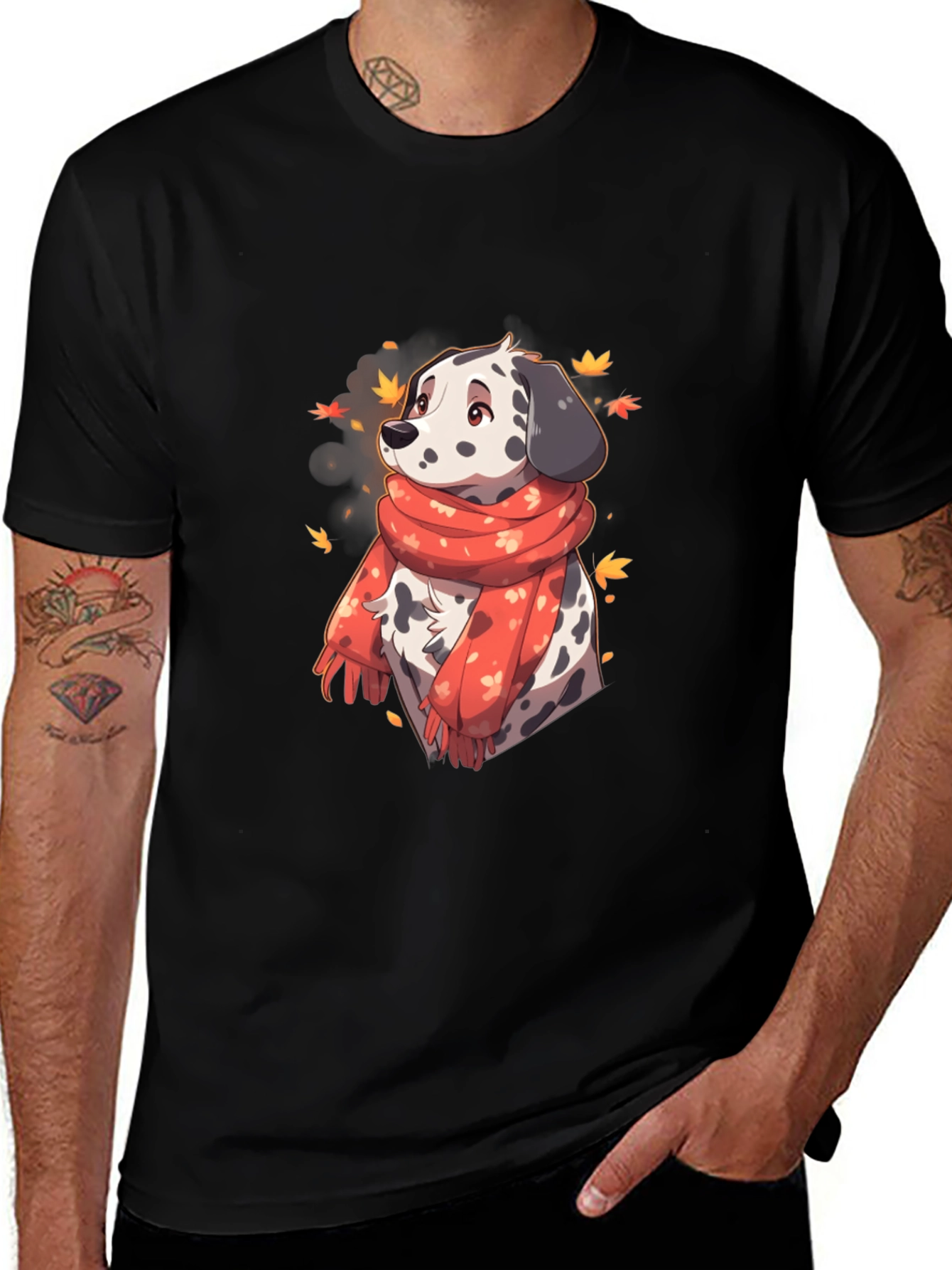 Dalmatian Scarf Graphic T-Shirt