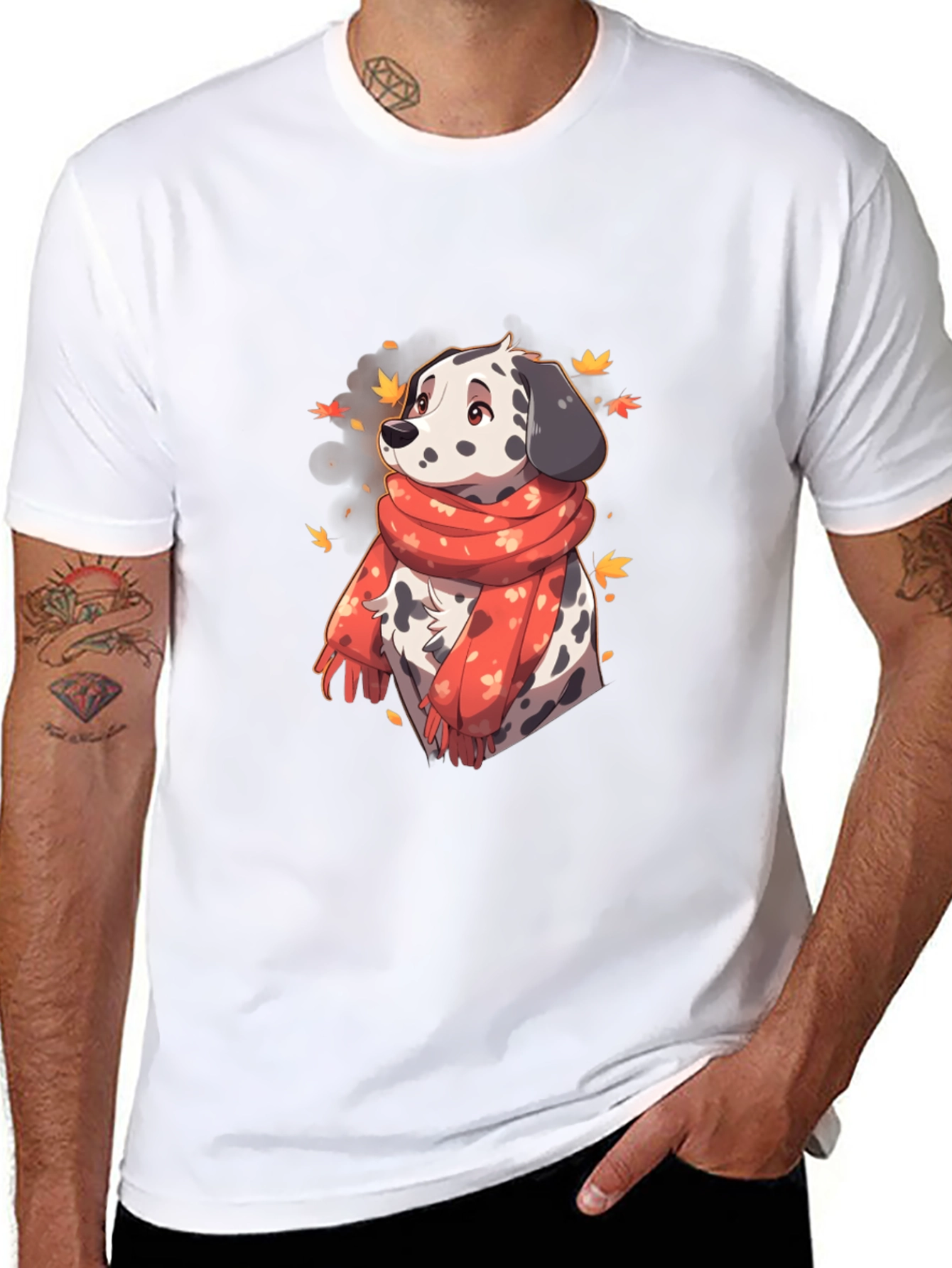 Dalmatian Scarf Graphic T-Shirt