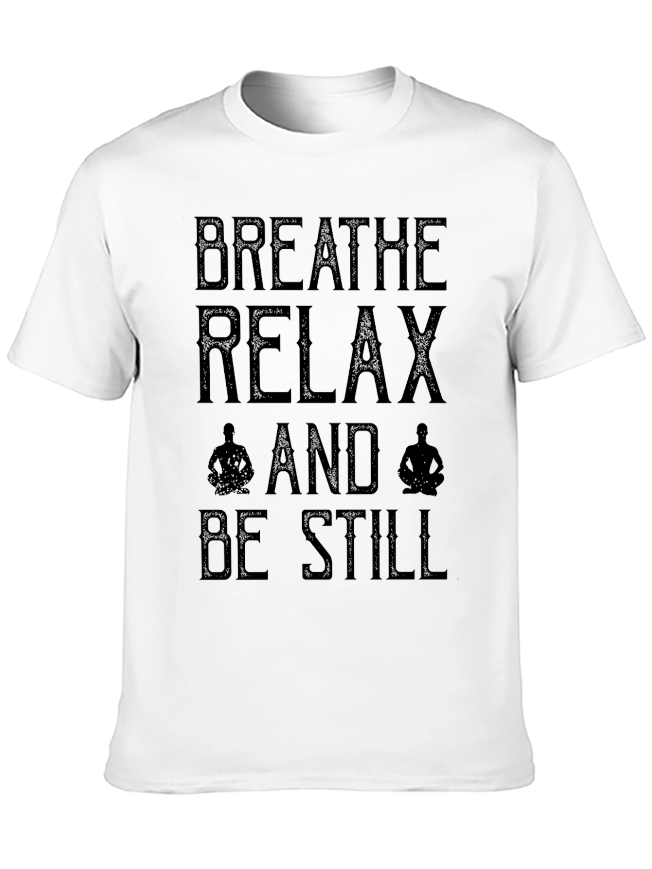 Breathe Relax Be Still Mens Black T-Shirt