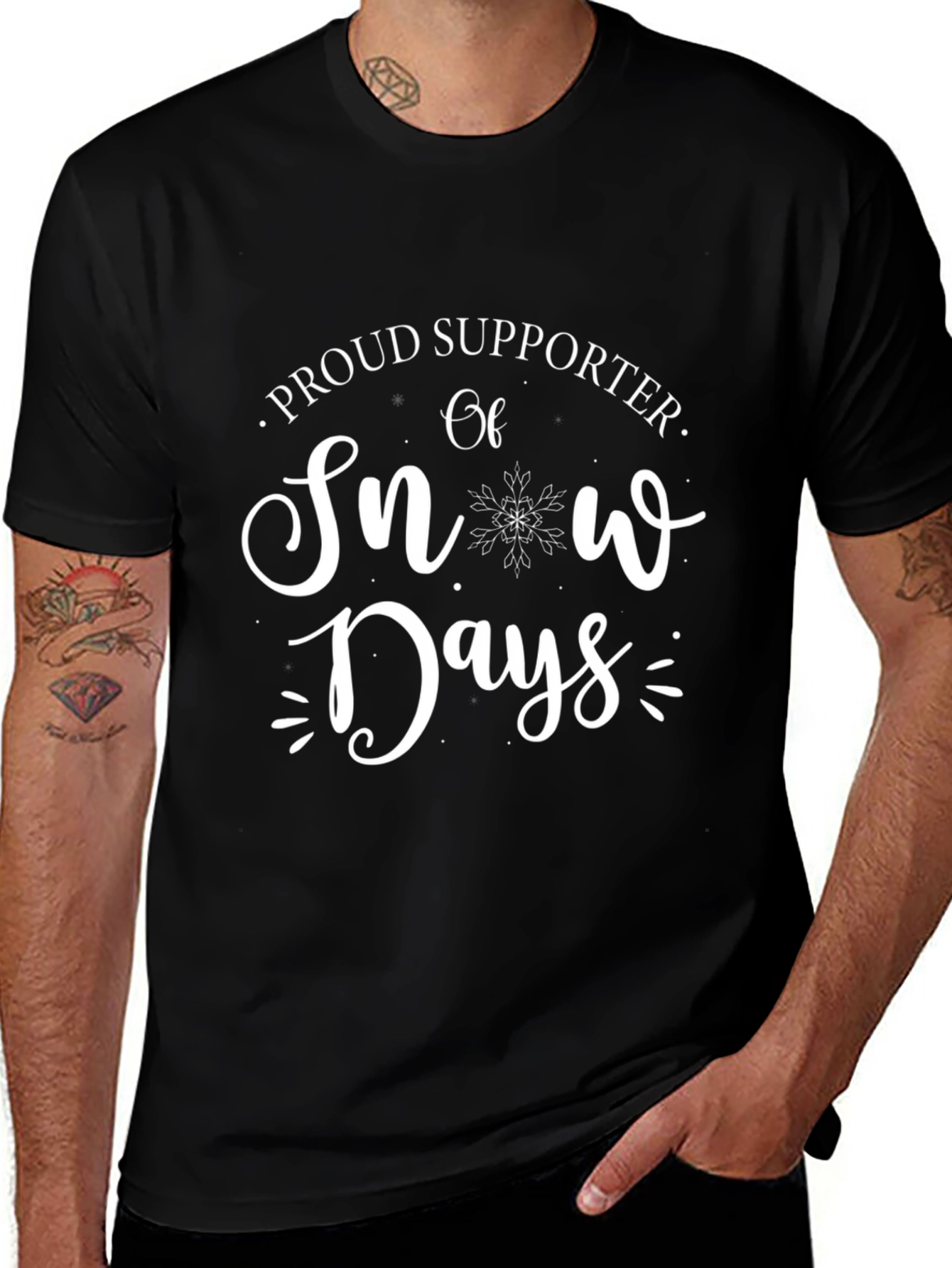 Proud Snow Days Supporter Black T-Shirt