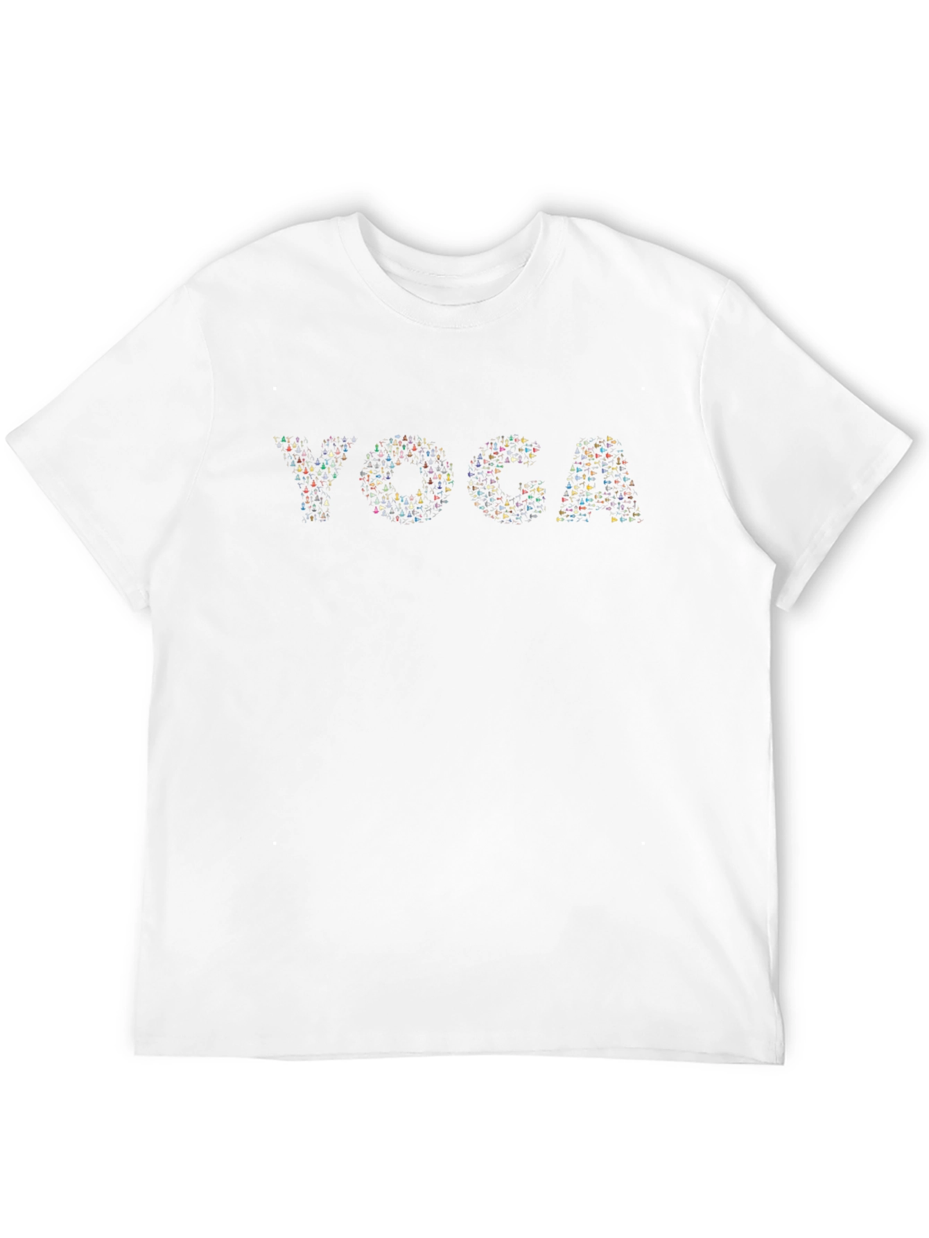 Yoga Pattern Graphic Black T-Shirt
