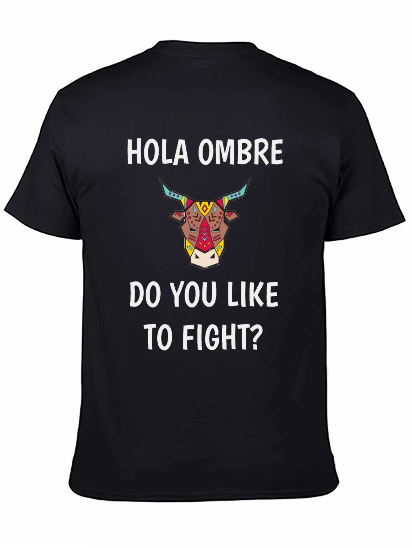 Hola Ombre Fight Bull Black Graphic Tee