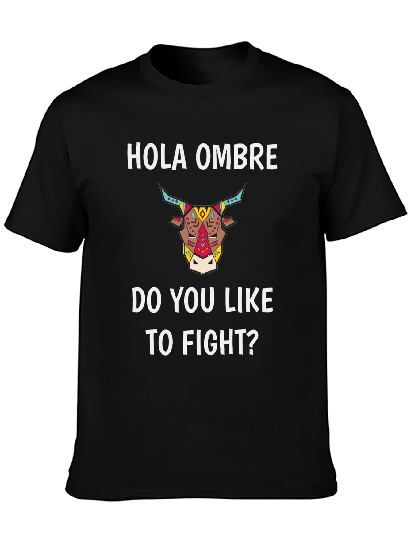 Hola Ombre Fight Bull Black Graphic Tee