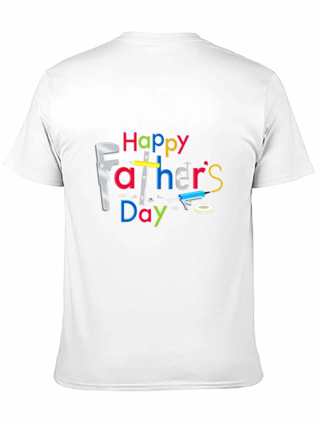 Happy Fathers Day T-Shirt - Black Crew Neck Tee