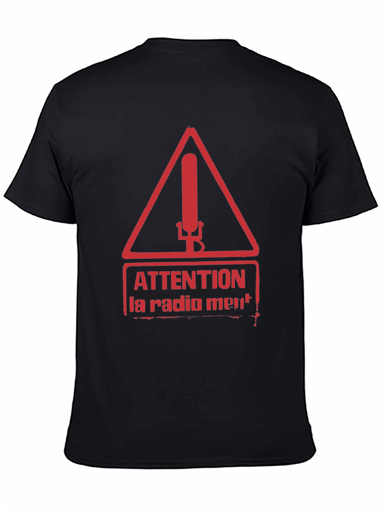 Attention La Radio Ment T-Shirt Black