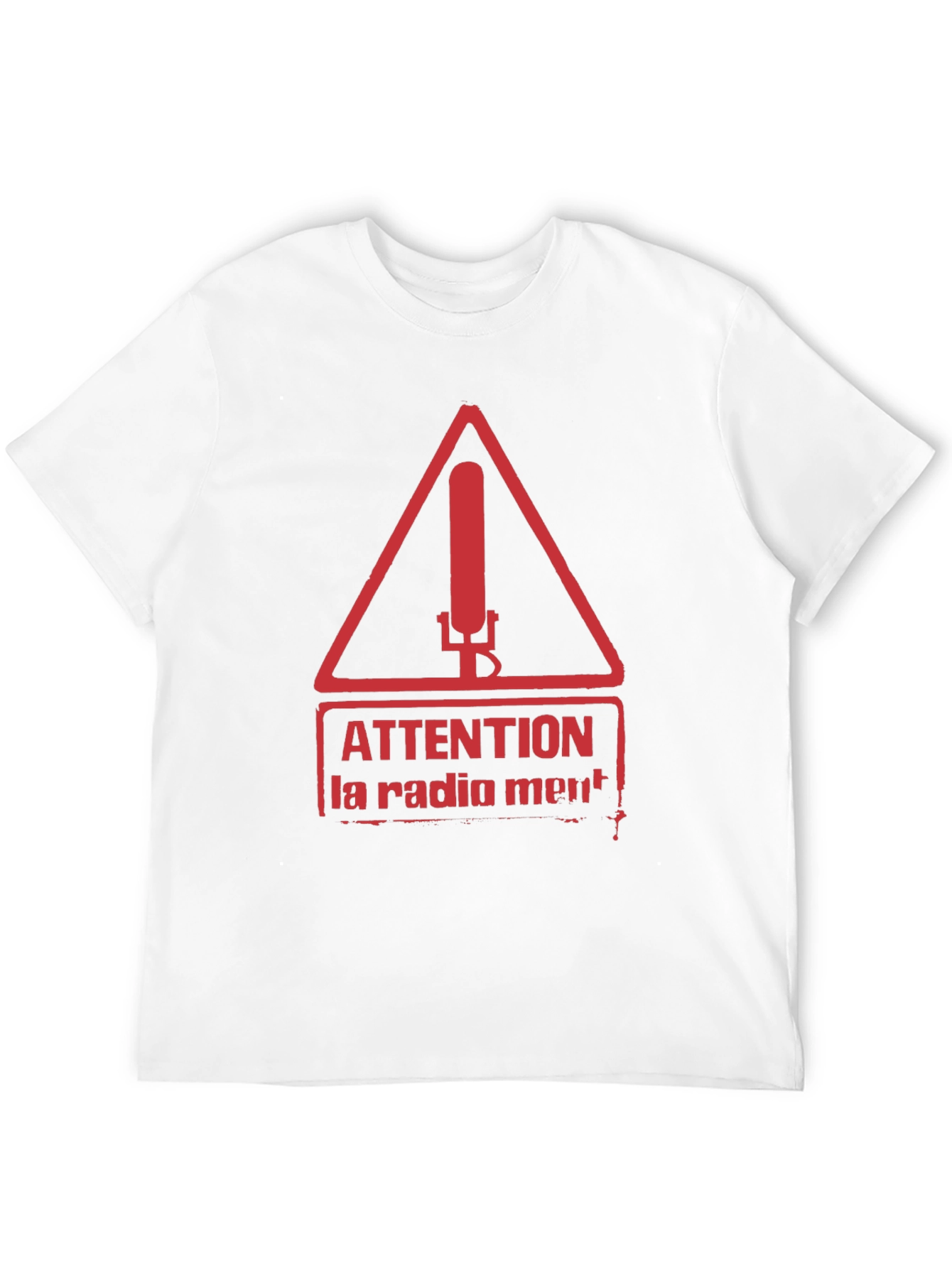 Attention La Radio Ment T-Shirt Black