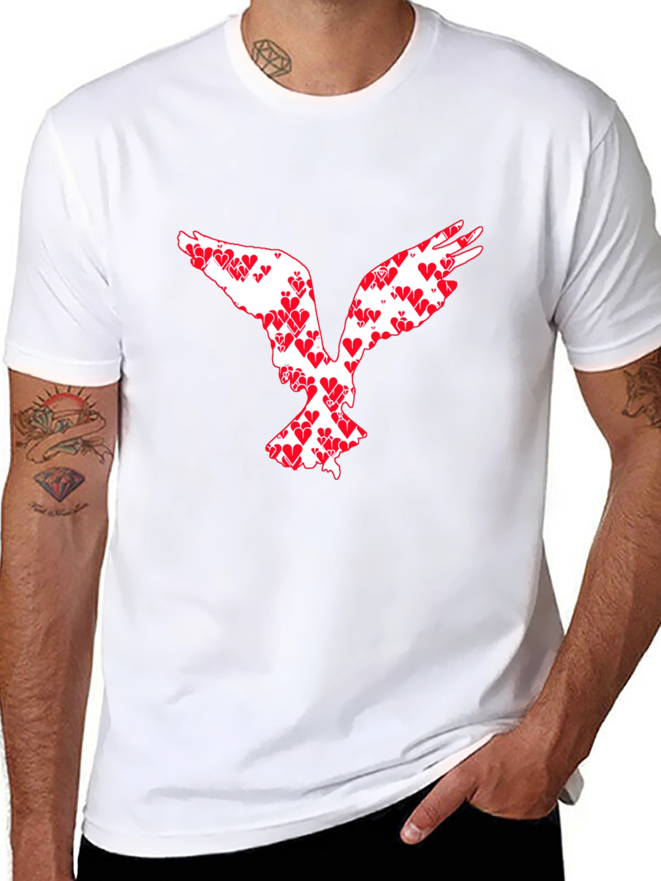 Heart Dove Graphic Tee - Black