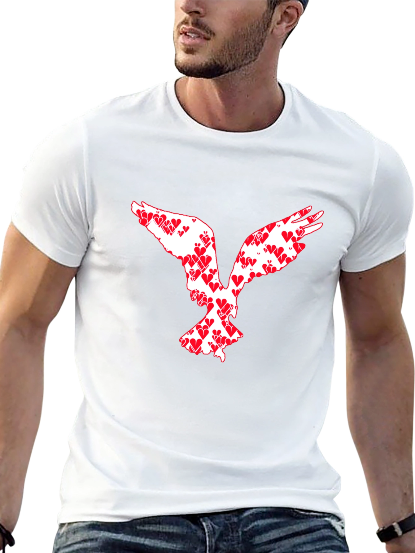 Heart Dove Graphic Tee - Black