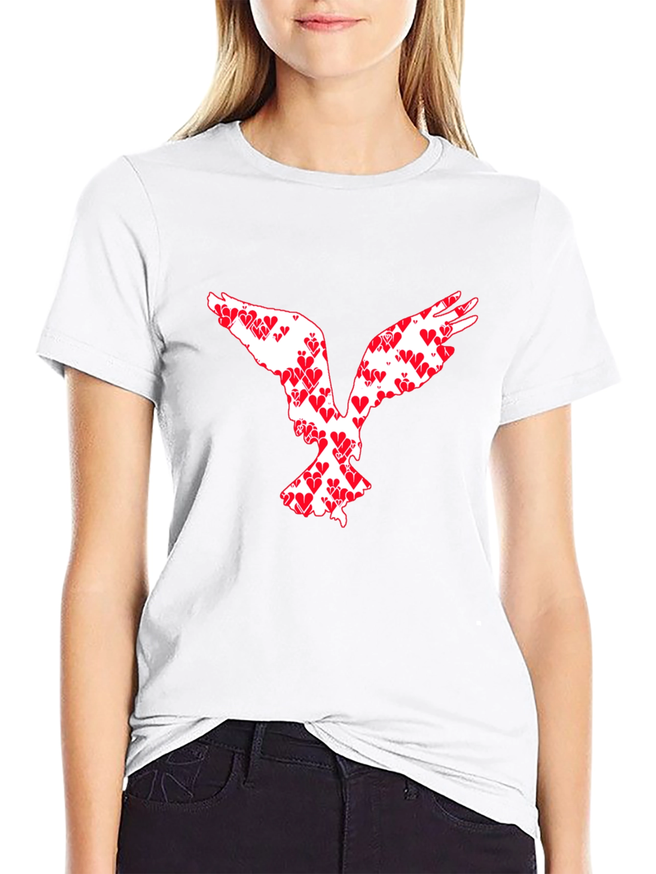 Heart Dove Graphic Tee - Black