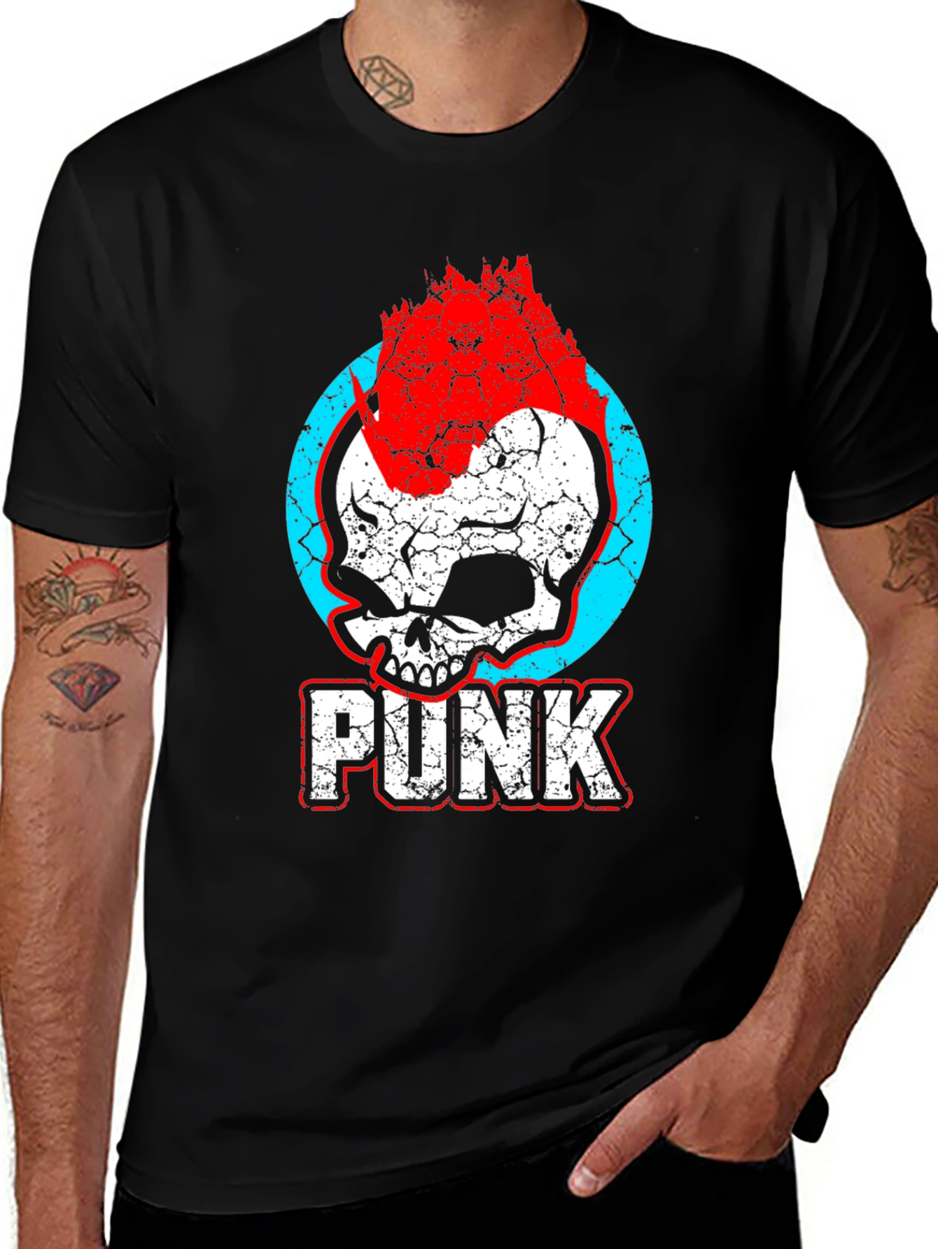 Punk Skull Graphic Tee - Rocker Style