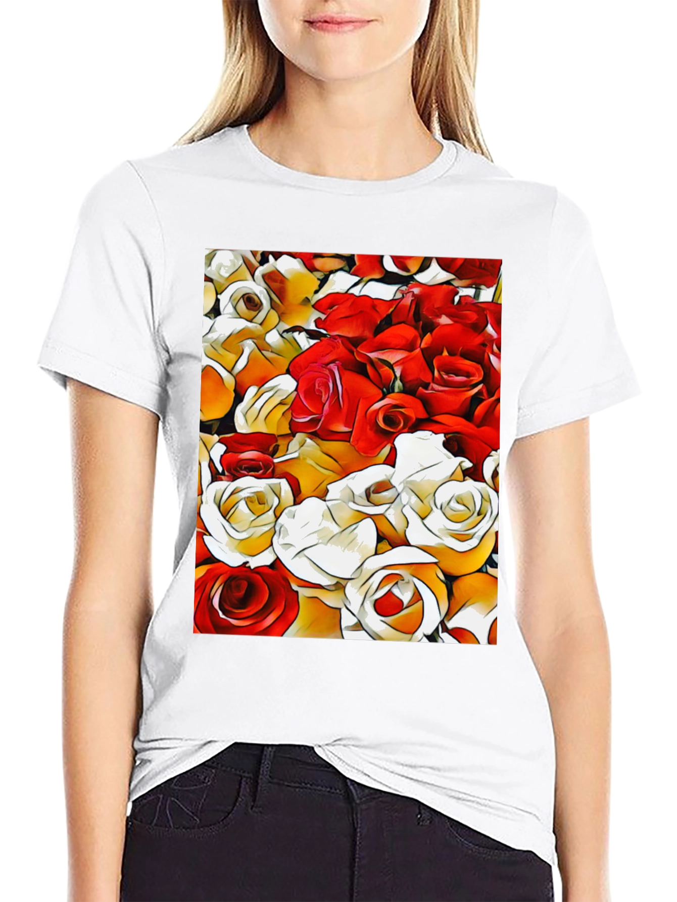 Floral Rose Graphic T-Shirt
