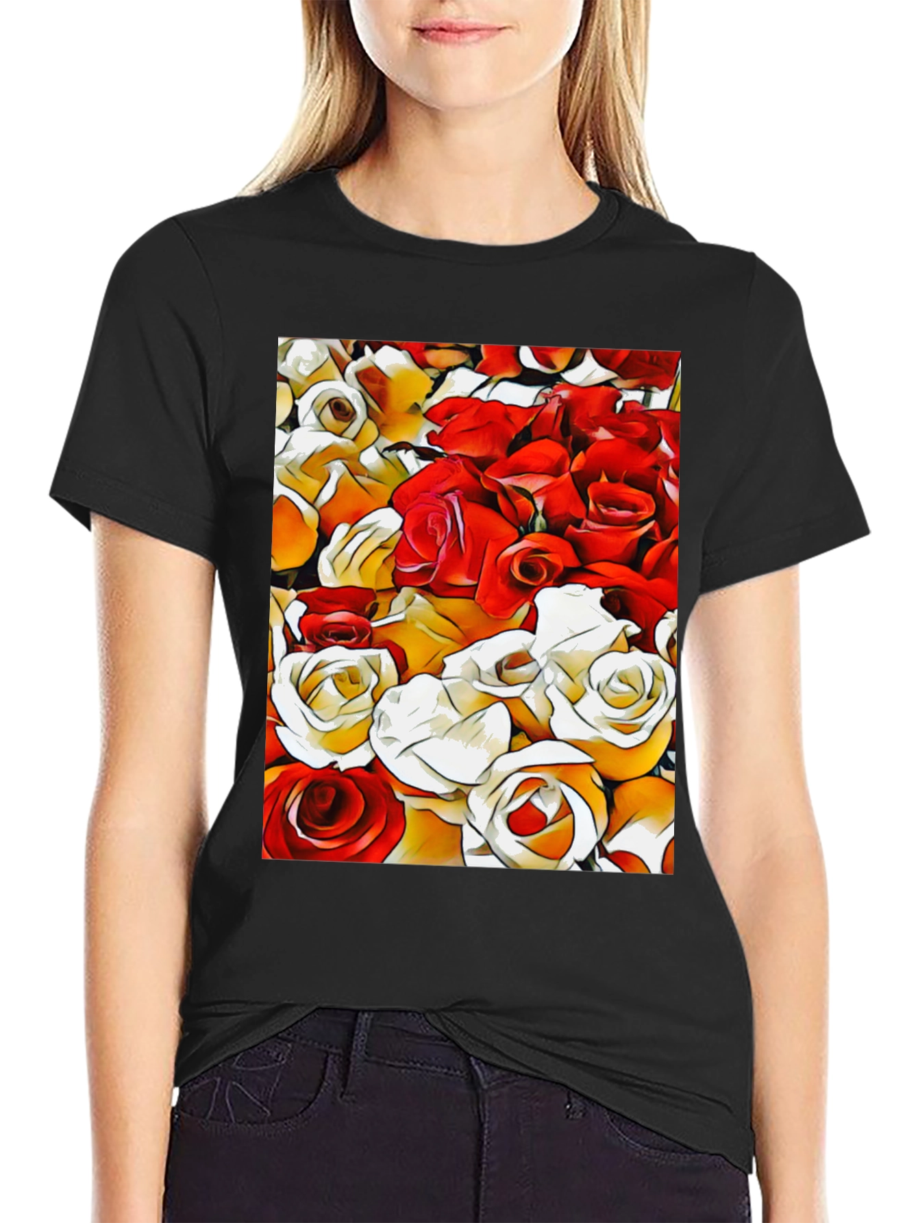 Floral Rose Graphic T-Shirt
