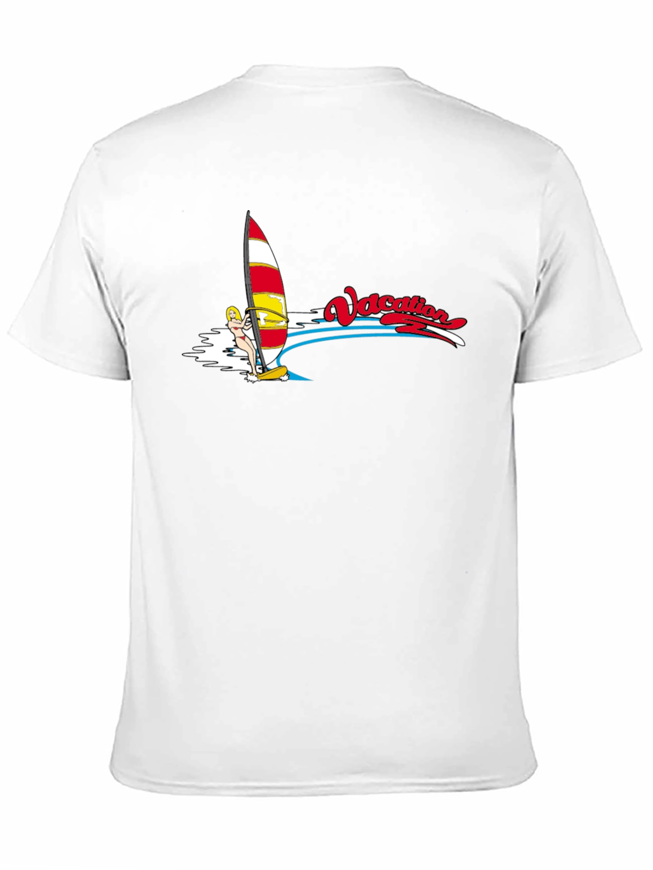 Vacation Windsurfing T-Shirt - Black Cotton Tee