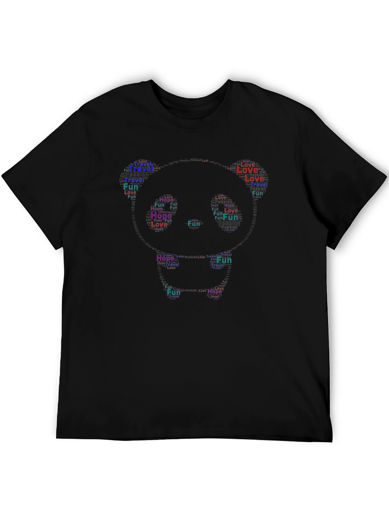 Word Art Face Graphic T-Shirt