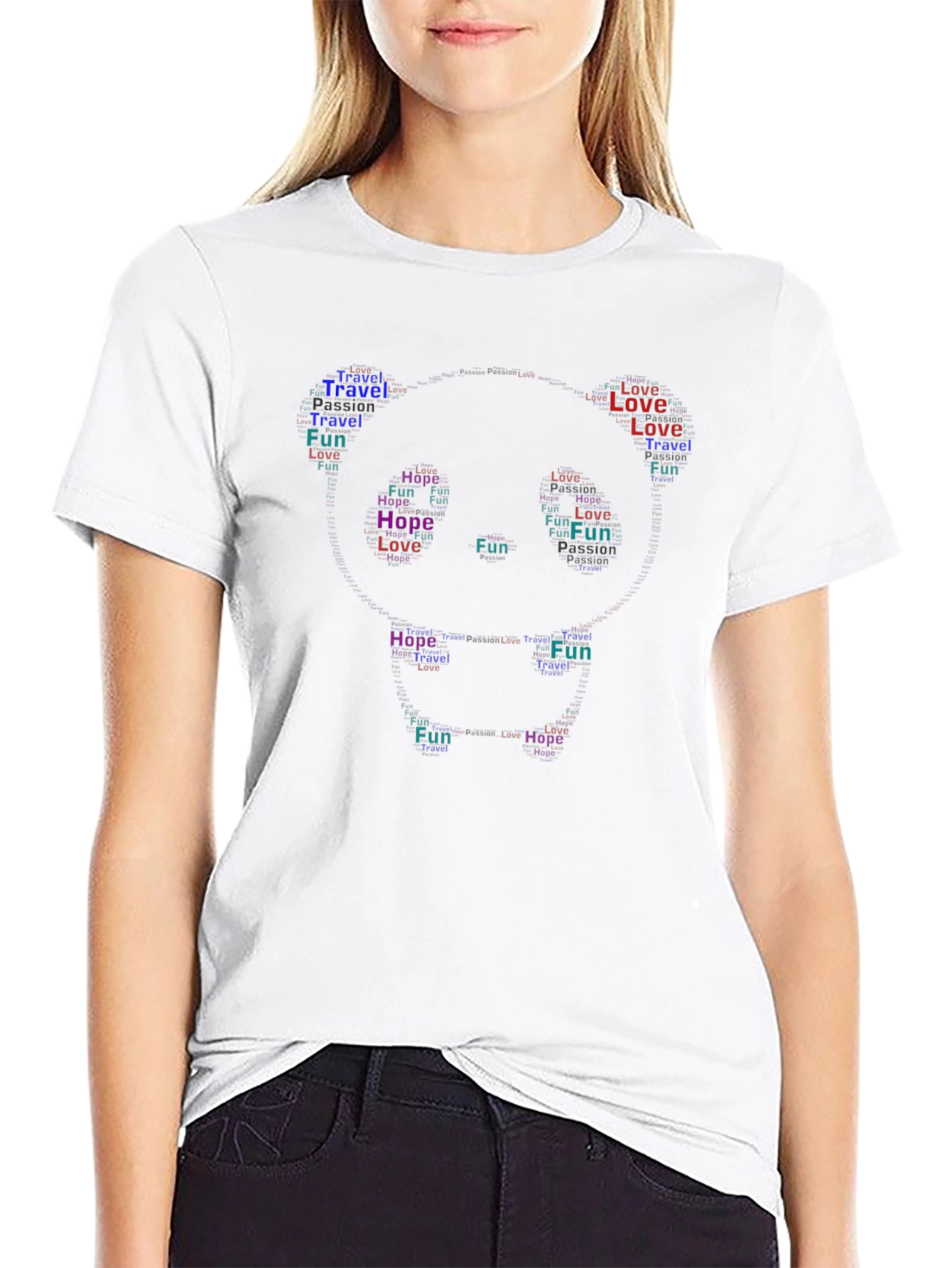 Word Art Face Graphic T-Shirt