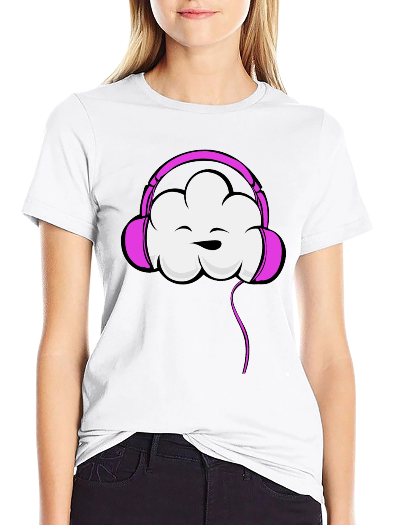 Cloud Headphones Black T-Shirt