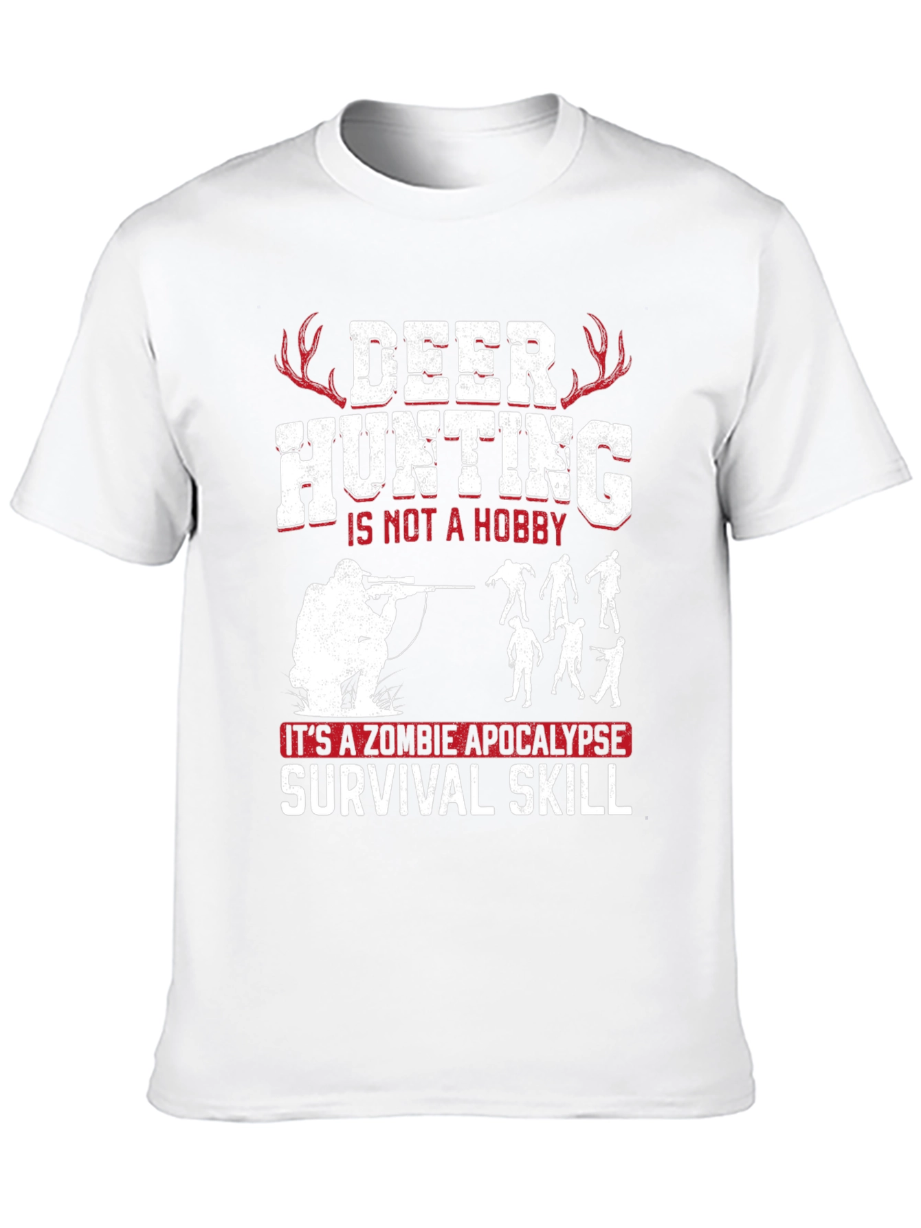 Deer Hunting Zombie Apocalypse Survival Skill Graphic Tee