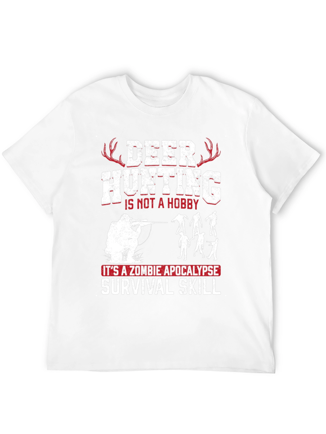 Deer Hunting Zombie Apocalypse Survival Skill Graphic Tee