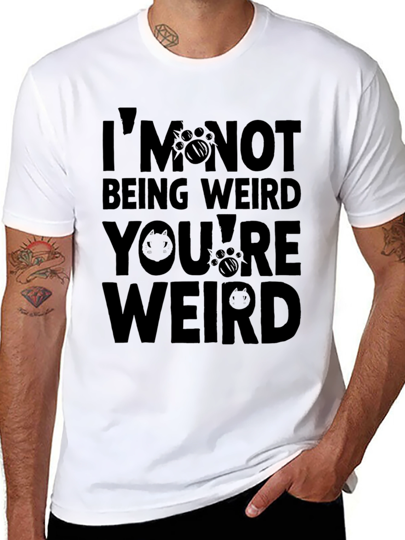 Im Not Being Weird Black Graphic T-Shirt