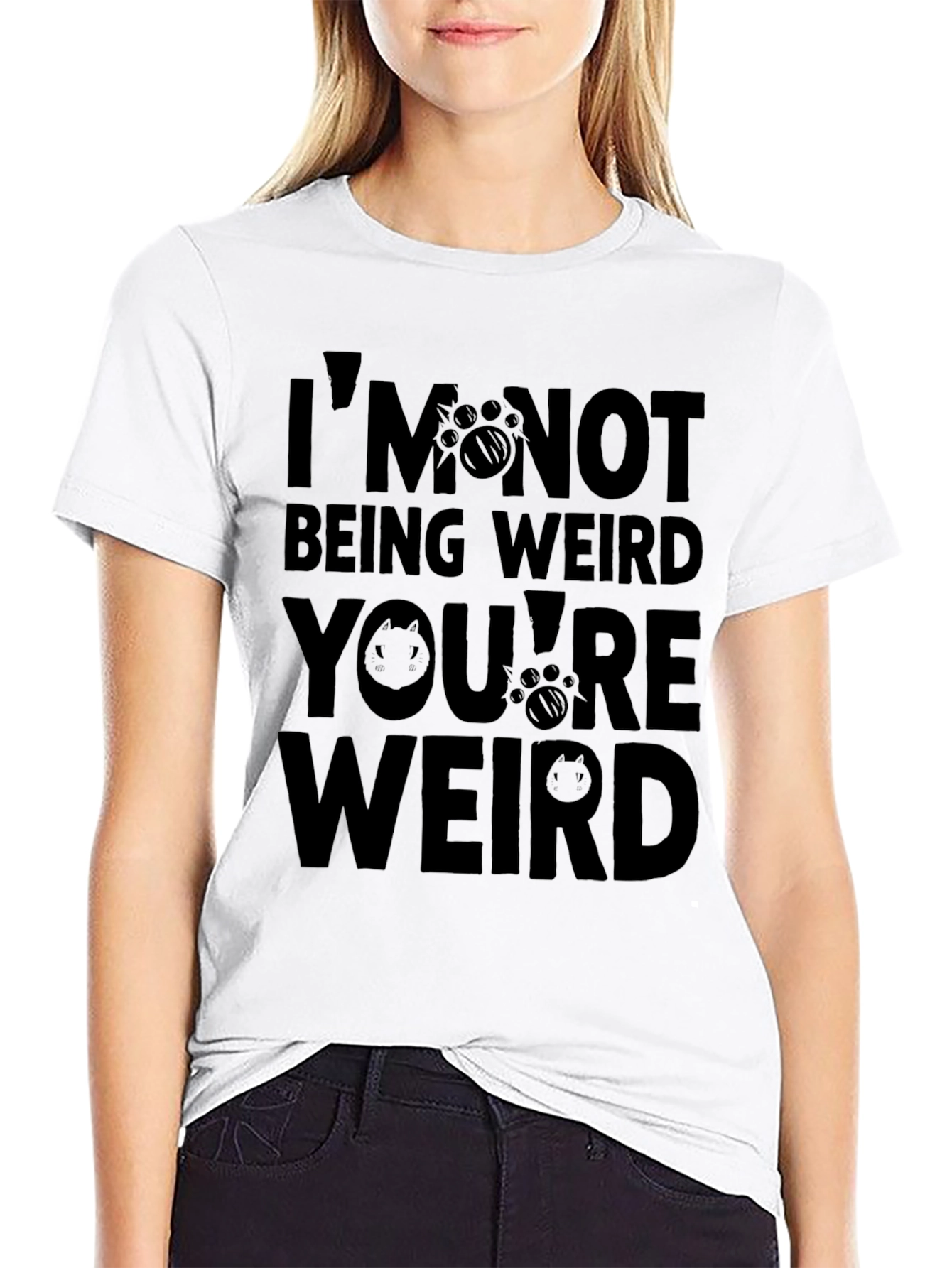 Im Not Being Weird Black Graphic T-Shirt