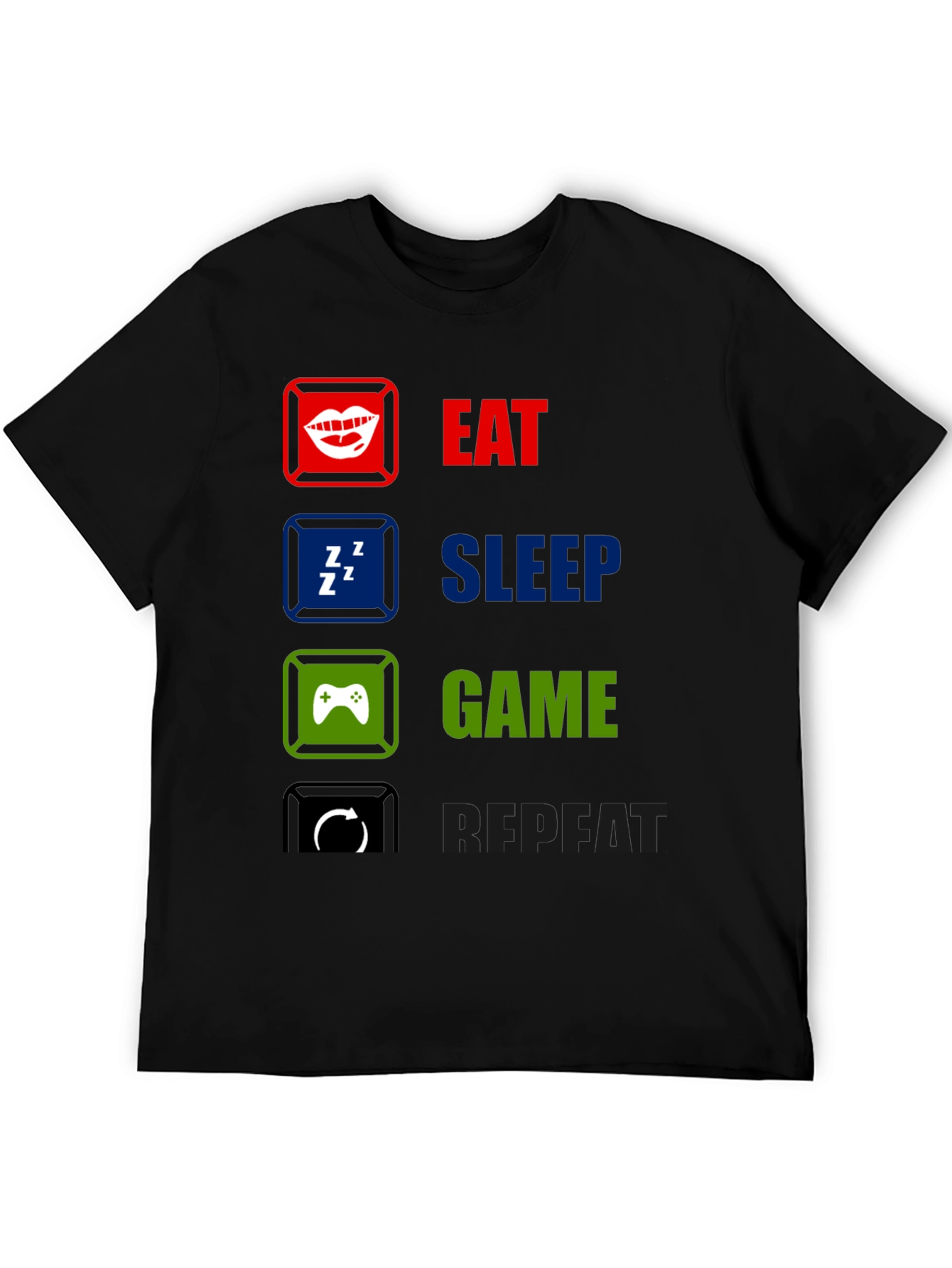 Eat Sleep Game Repeat Graphic T-Shirt